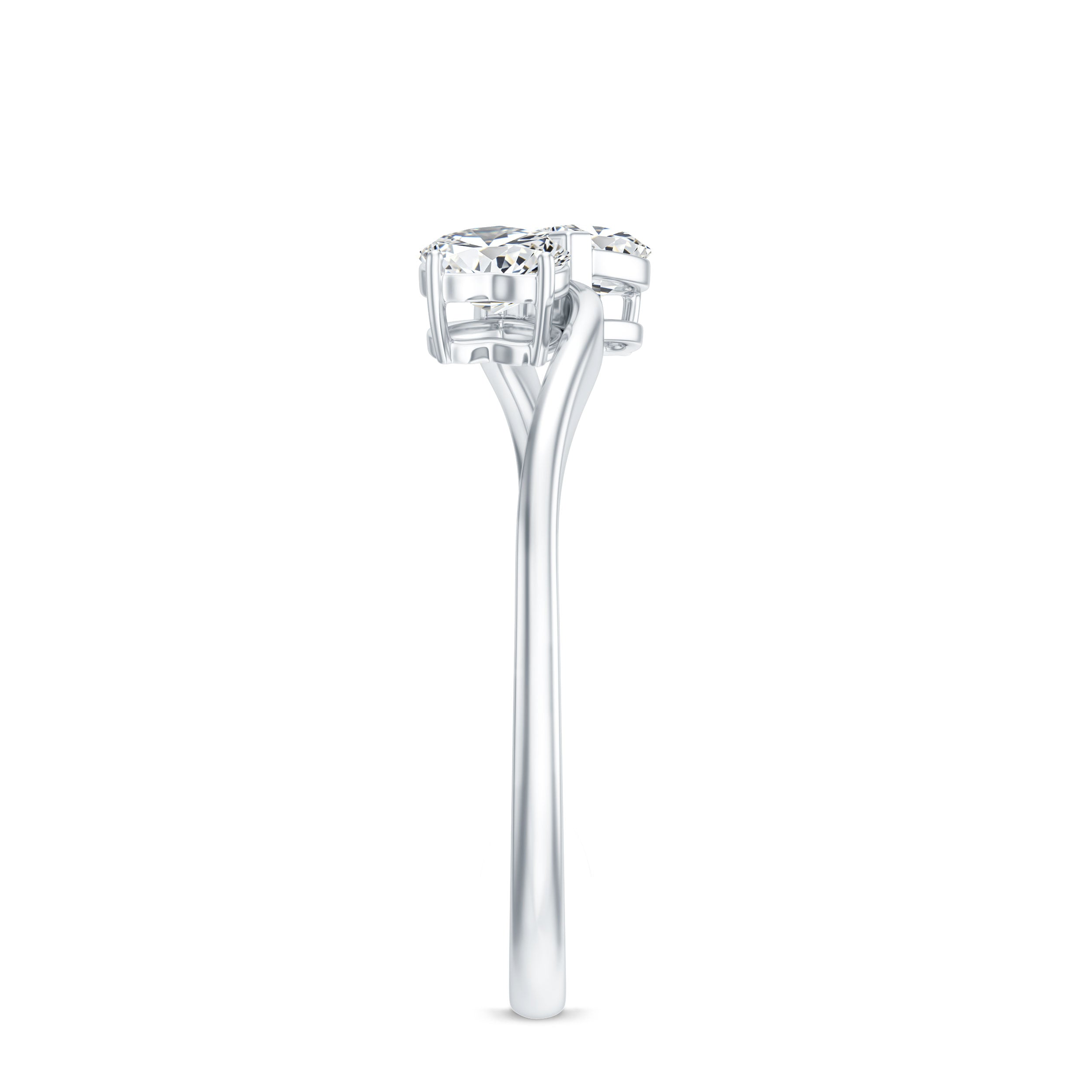 Heart Shape Lab Grown Diamond Toi Et Moi Promise Ring Lab - ( EF-VS ) - Rosec Jewels