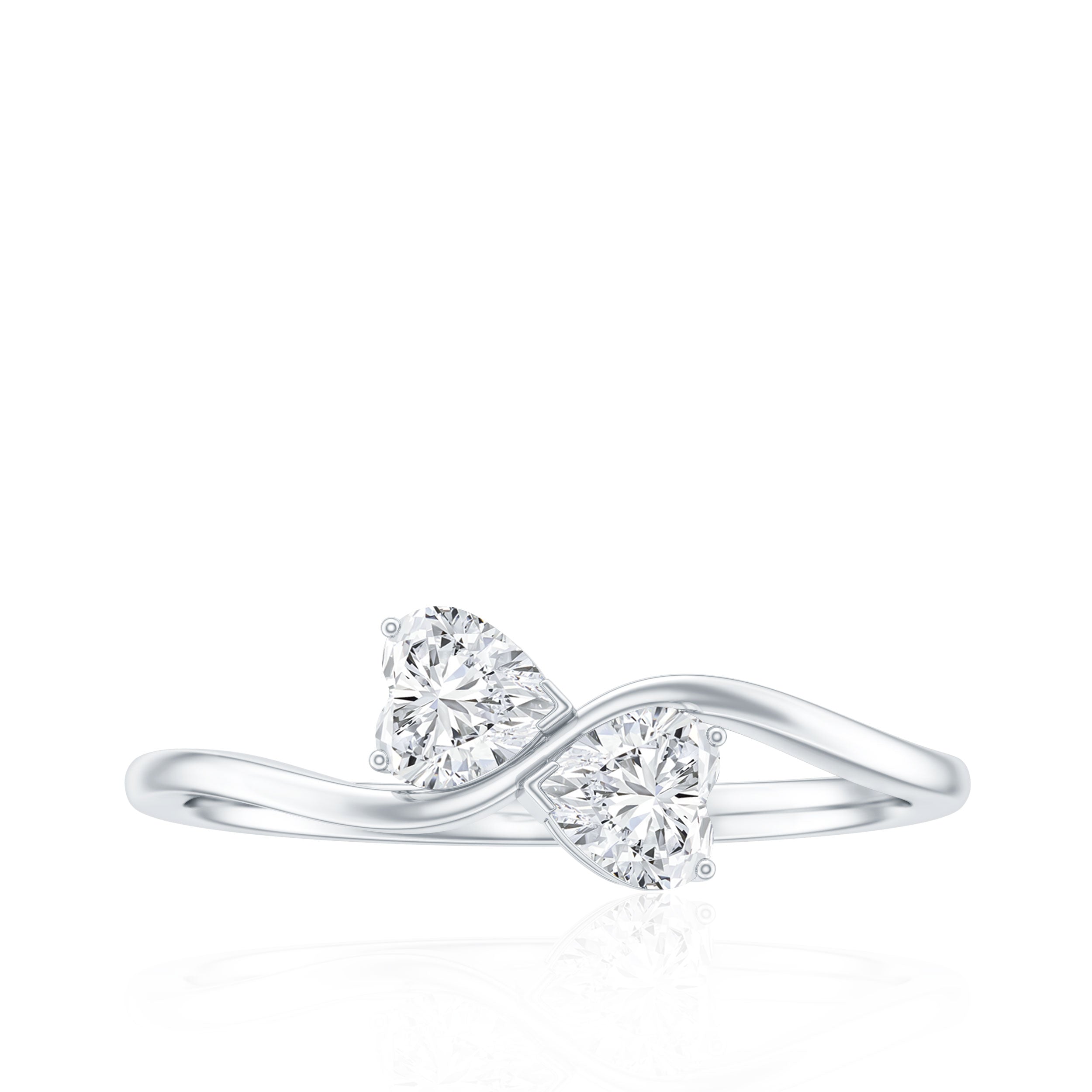 Heart Shape Lab Grown Diamond Toi Et Moi Promise Ring Lab - ( EF-VS ) - Rosec Jewels