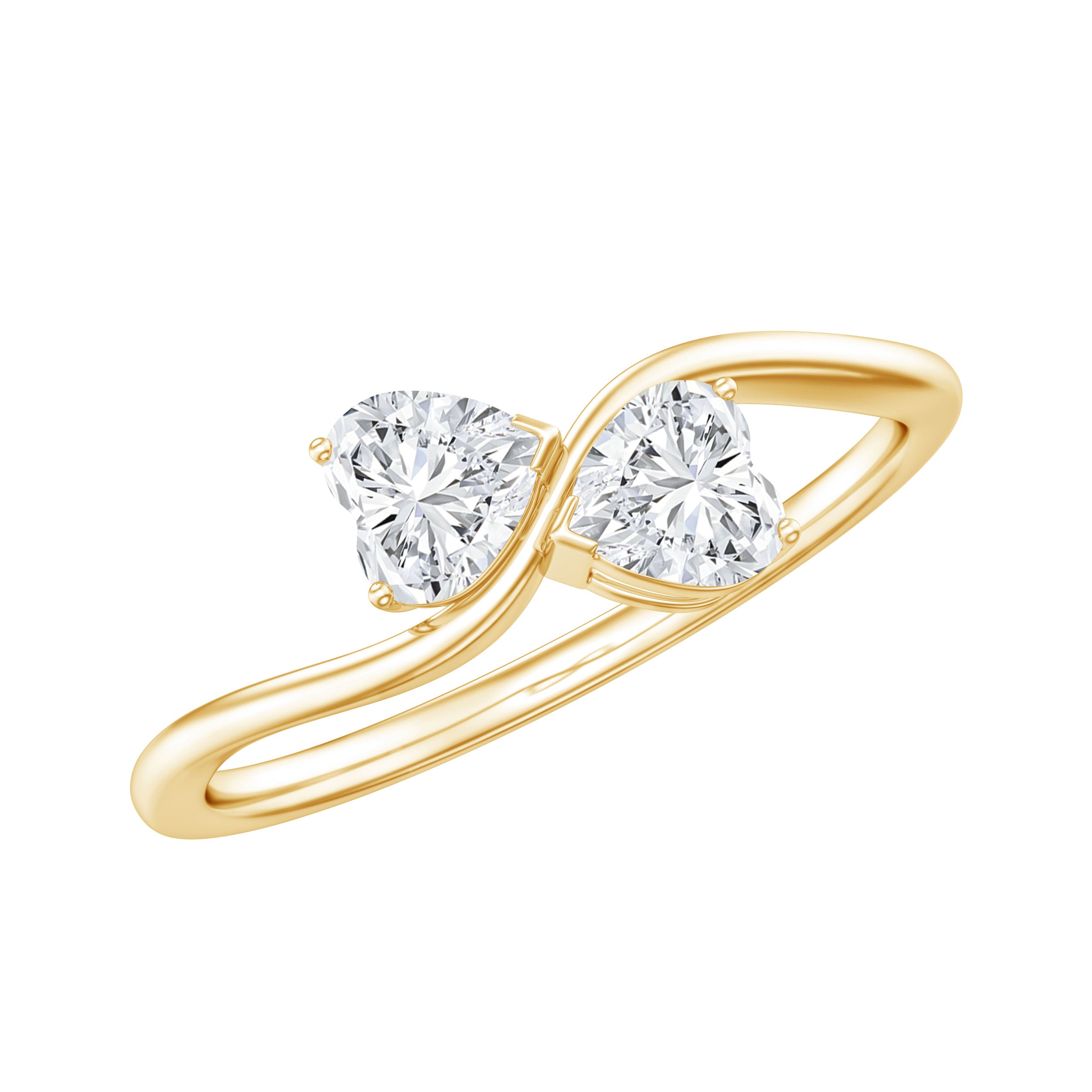 Heart Shape Lab Grown Diamond Toi Et Moi Promise Ring Lab - ( EF-VS ) - Rosec Jewels