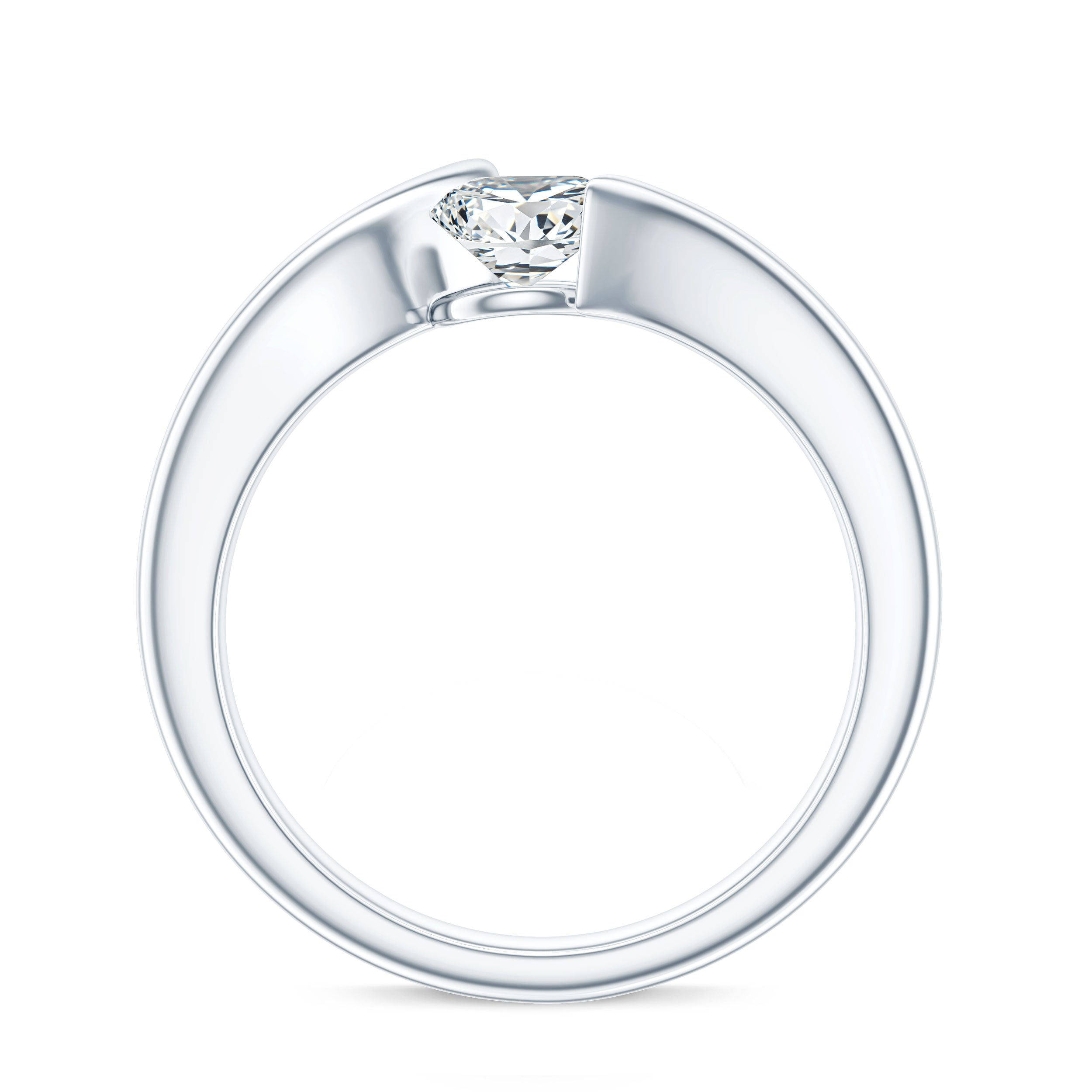 Pear Shape Lab Grown Diamond Solitaire Bypass Ring Lab - ( EF-VS ) - Rosec Jewels