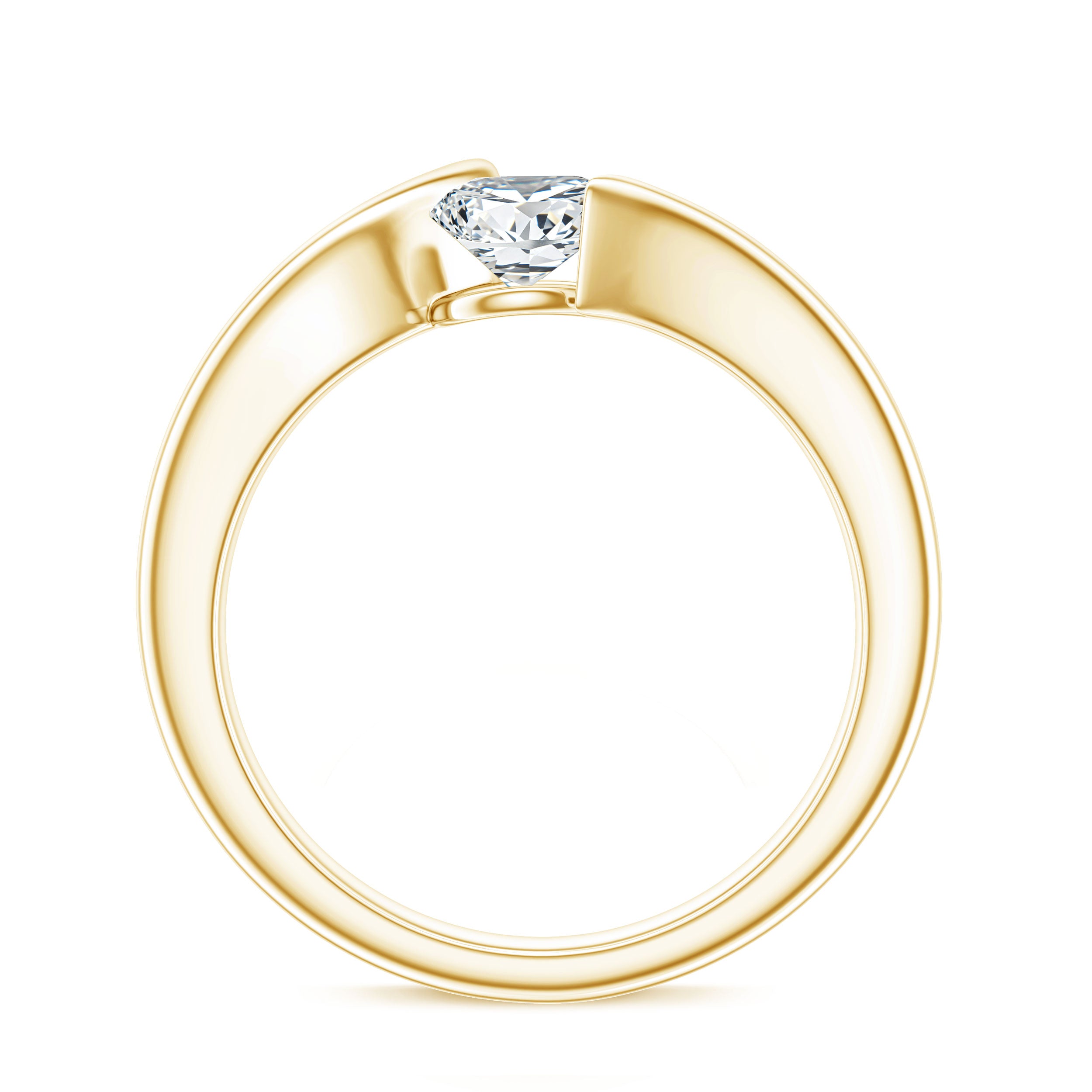 Pear Shape Lab Grown Diamond Solitaire Bypass Ring Lab - ( EF-VS ) - Rosec Jewels