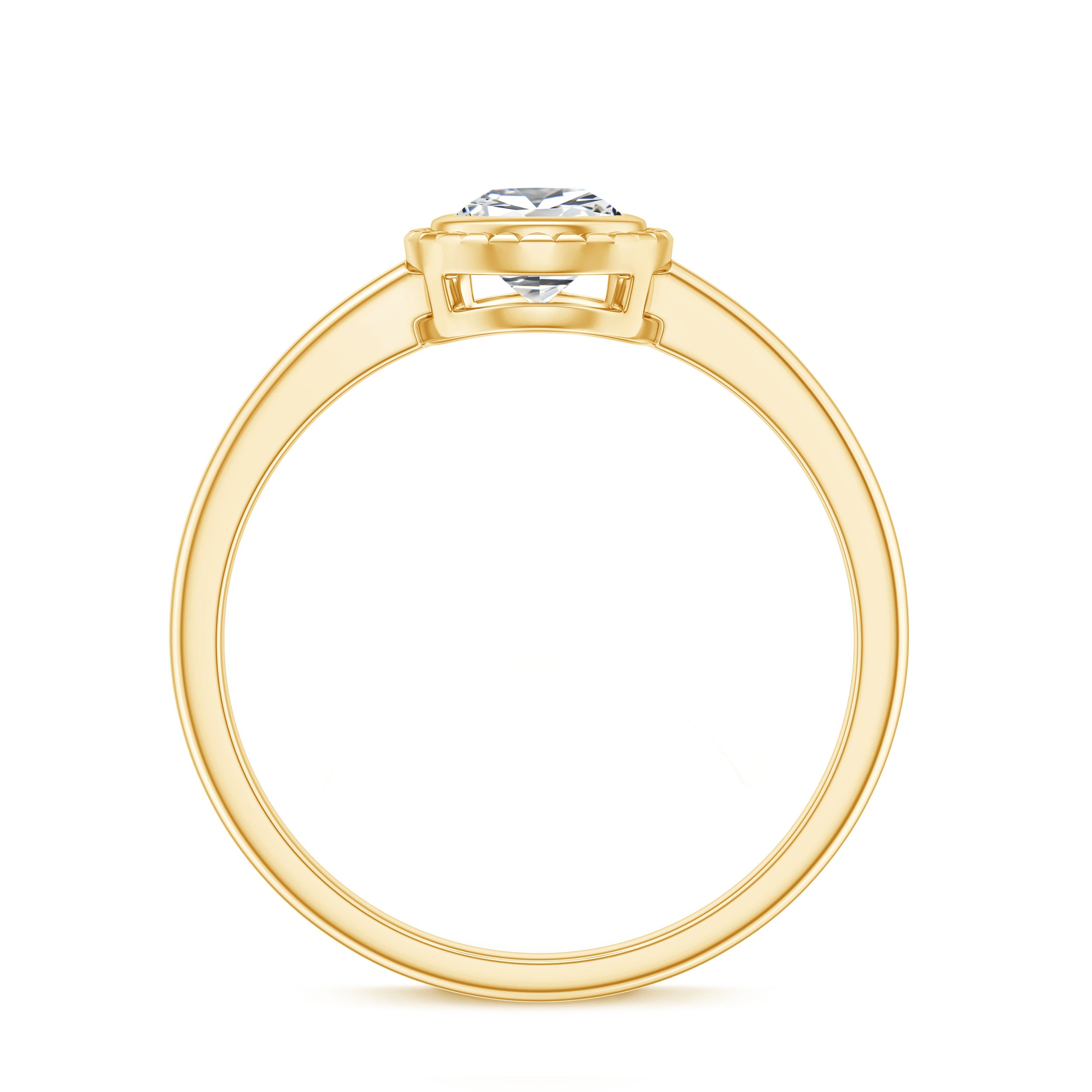 Pear Cut Lab Grown Diamond Solitaire Ring with Engraved Details Lab - ( EF-VS ) - Rosec Jewels