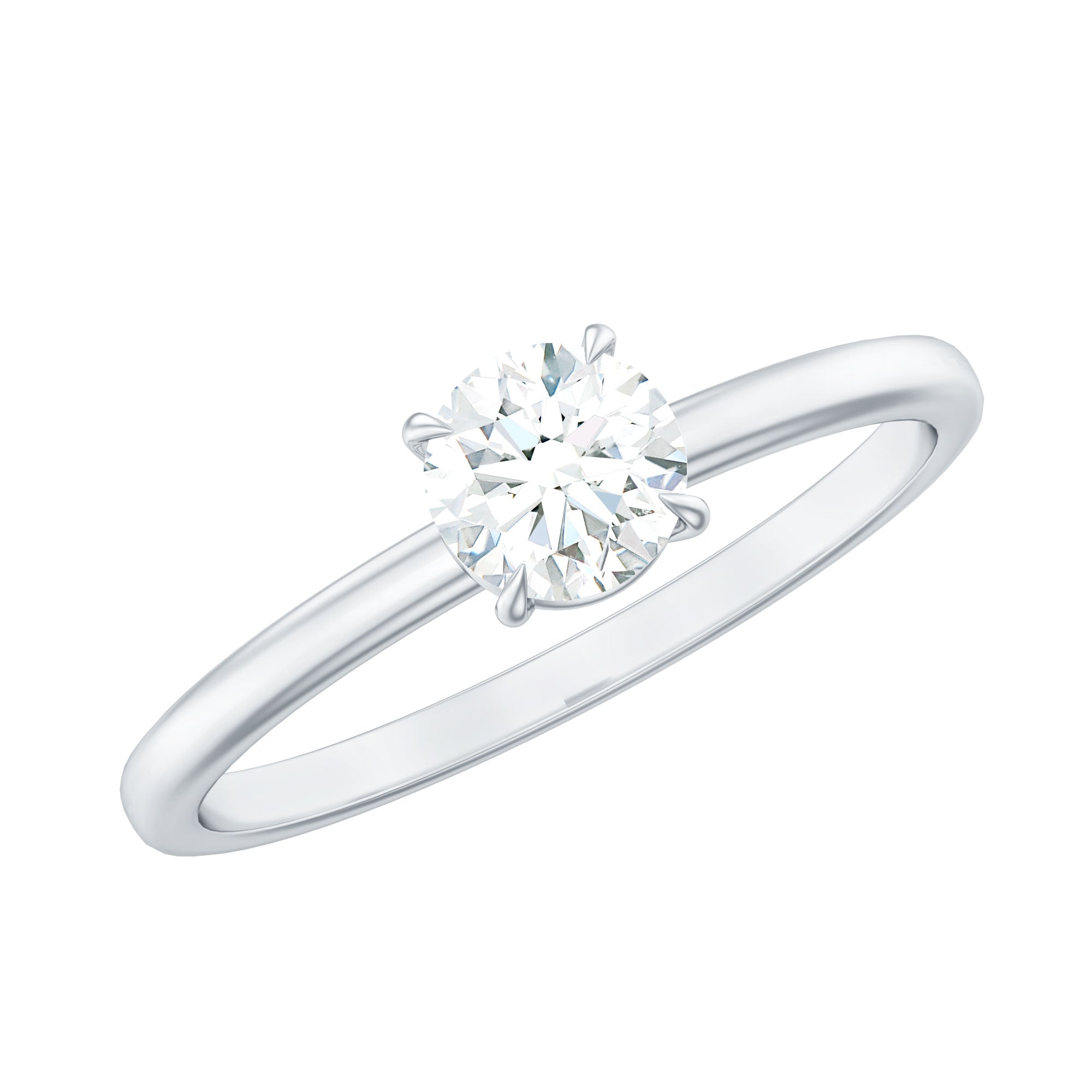Round Shape Lab Grown Diamond Solitaire Ring