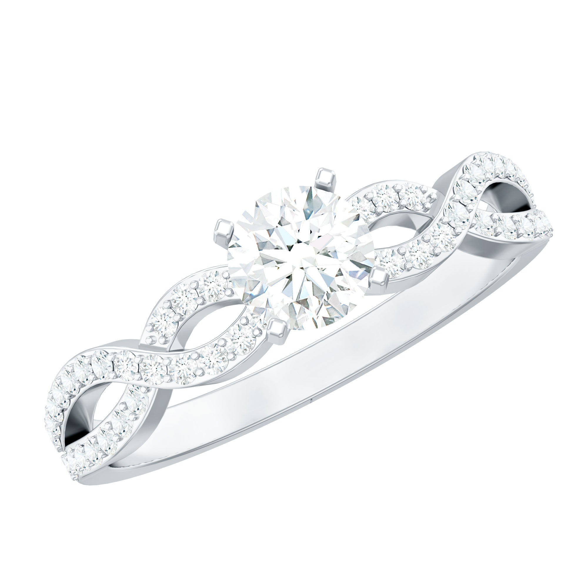 Round Lab Grown Diamond Infinity Solitaire Ring