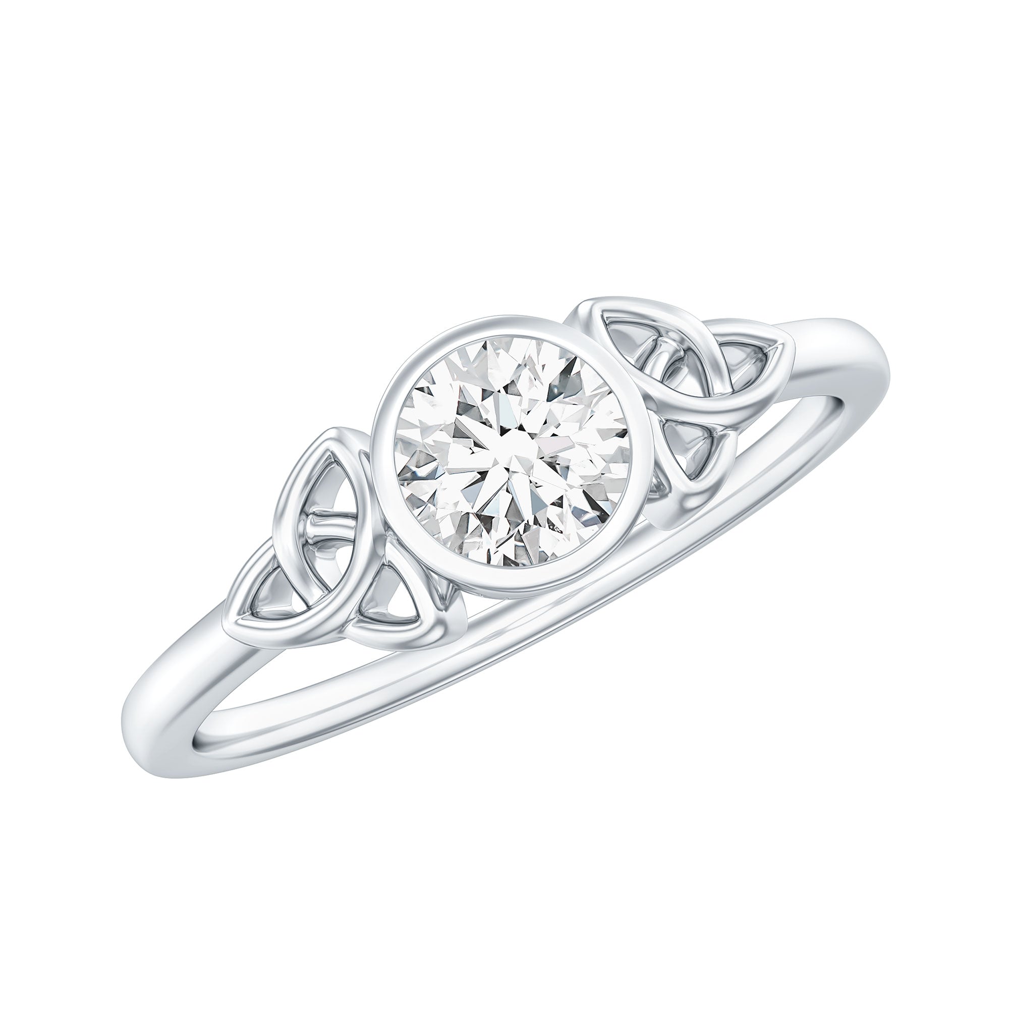 Bezel Set Lab Grown Diamond Knot Promise Ring