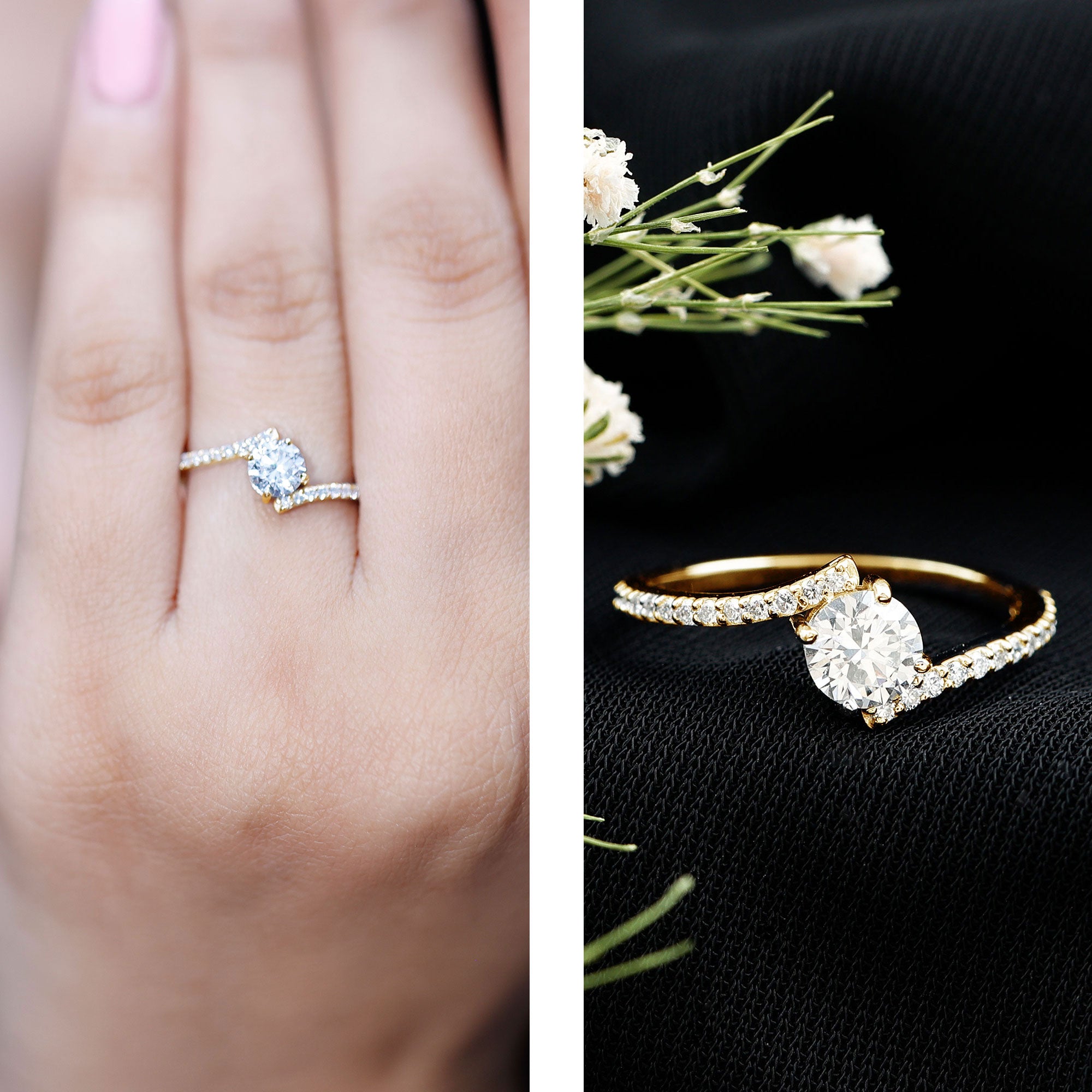 Lab Grown Diamond Solitaire Promise Engagement Ring Lab - ( EF-VS ) - Rosec Jewels