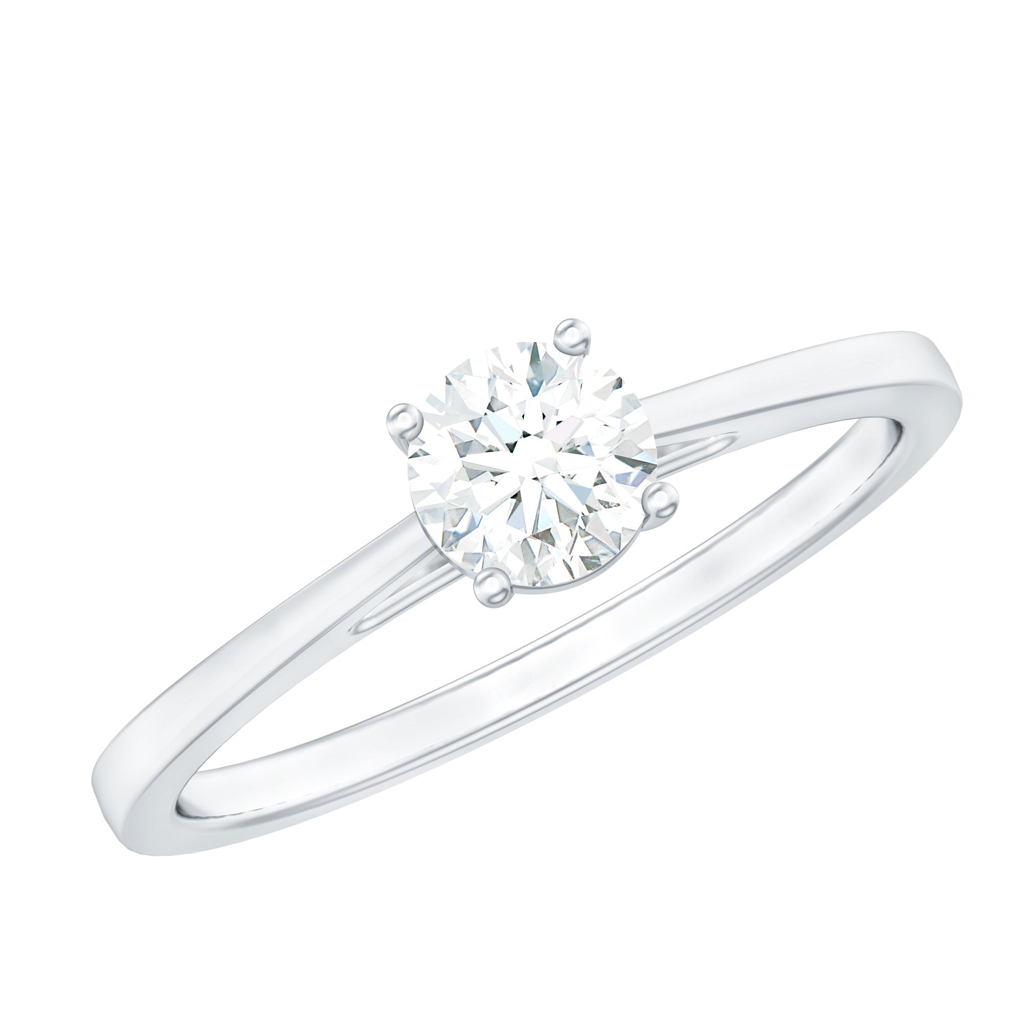 Minimal Round Lab Grown Diamond Solitaire Ring