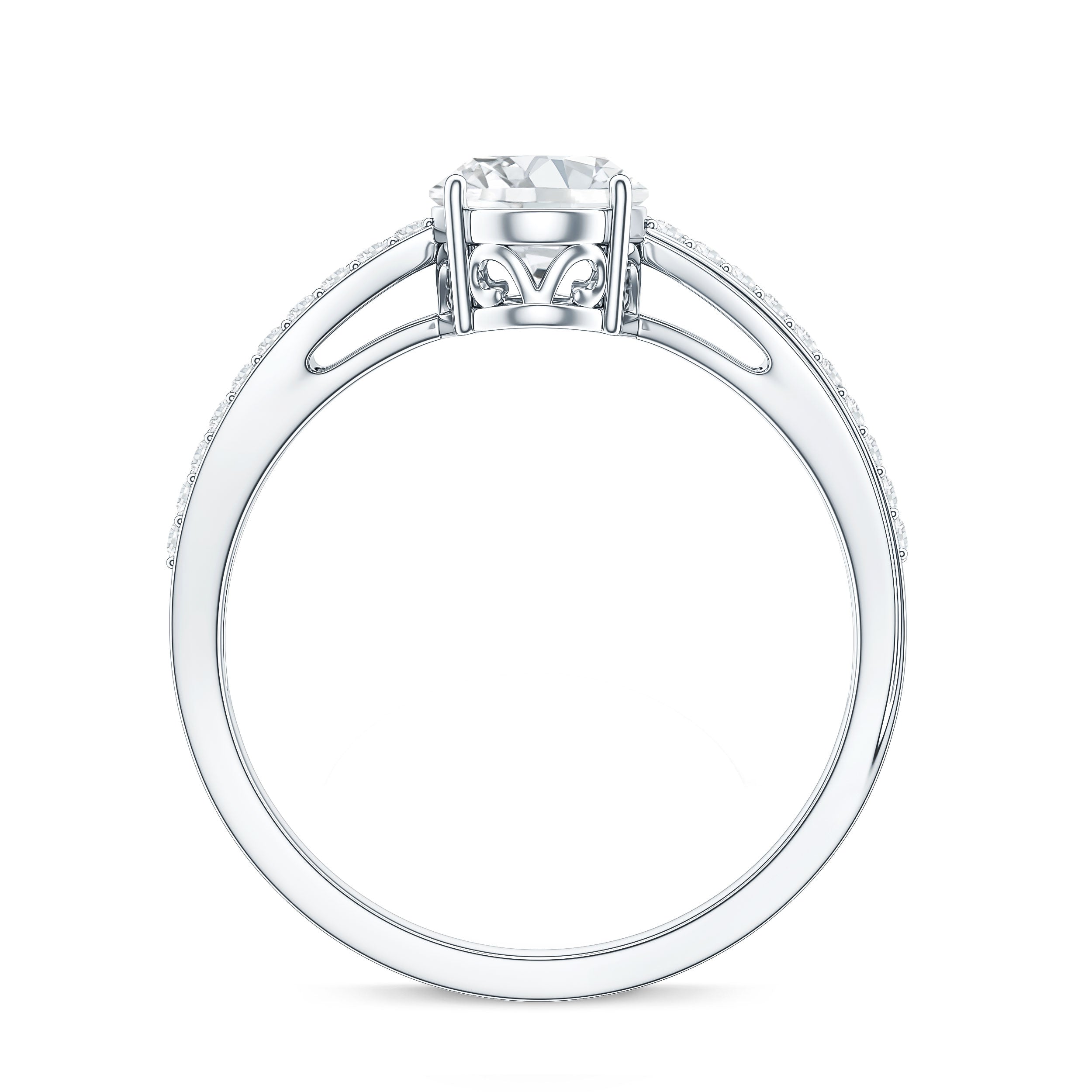 Classic Oval Shape Lab Grown Diamond Solitaire Engagement Ring Lab - ( EF-VS ) - Rosec Jewels