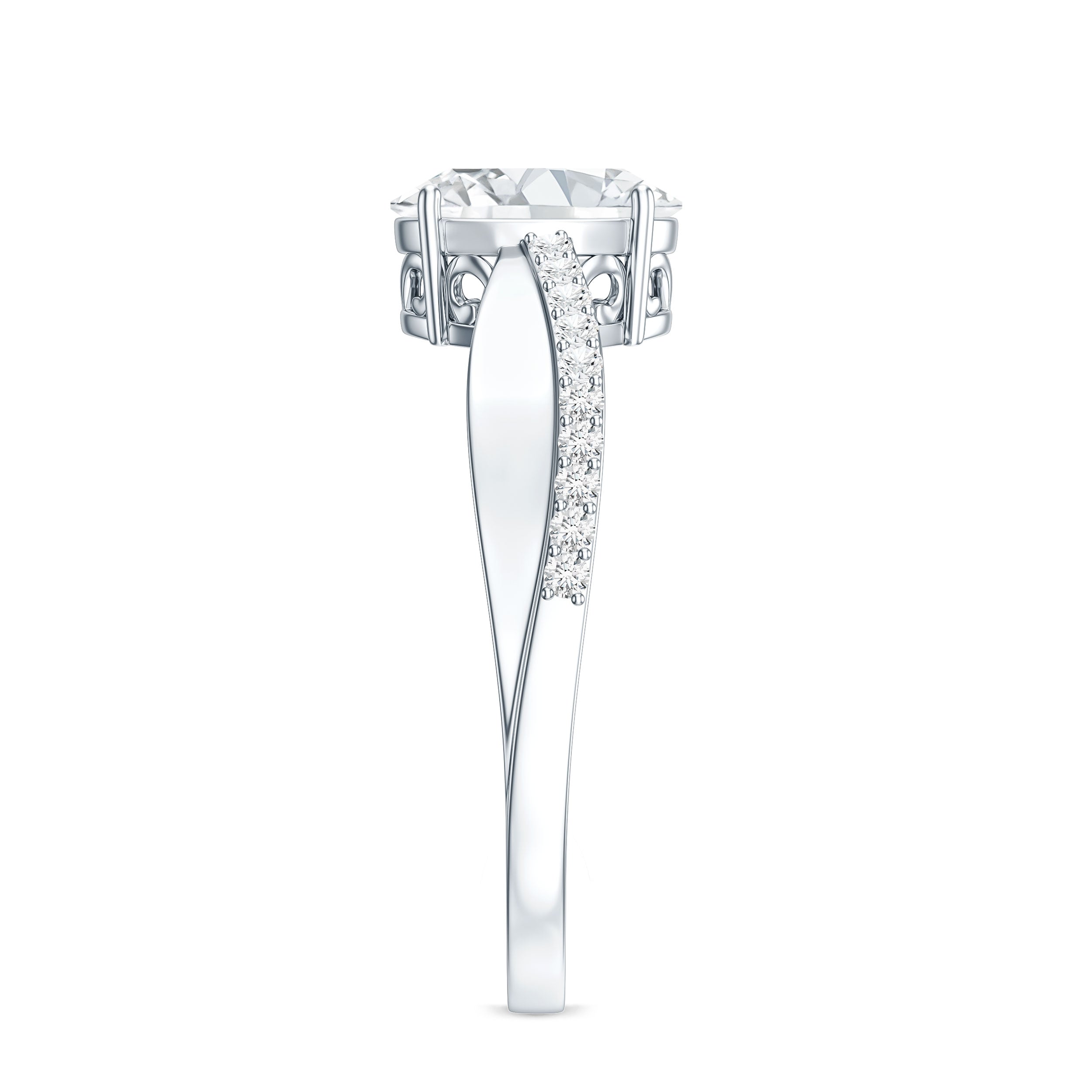 Classic Oval Shape Lab Grown Diamond Solitaire Engagement Ring Lab - ( EF-VS ) - Rosec Jewels
