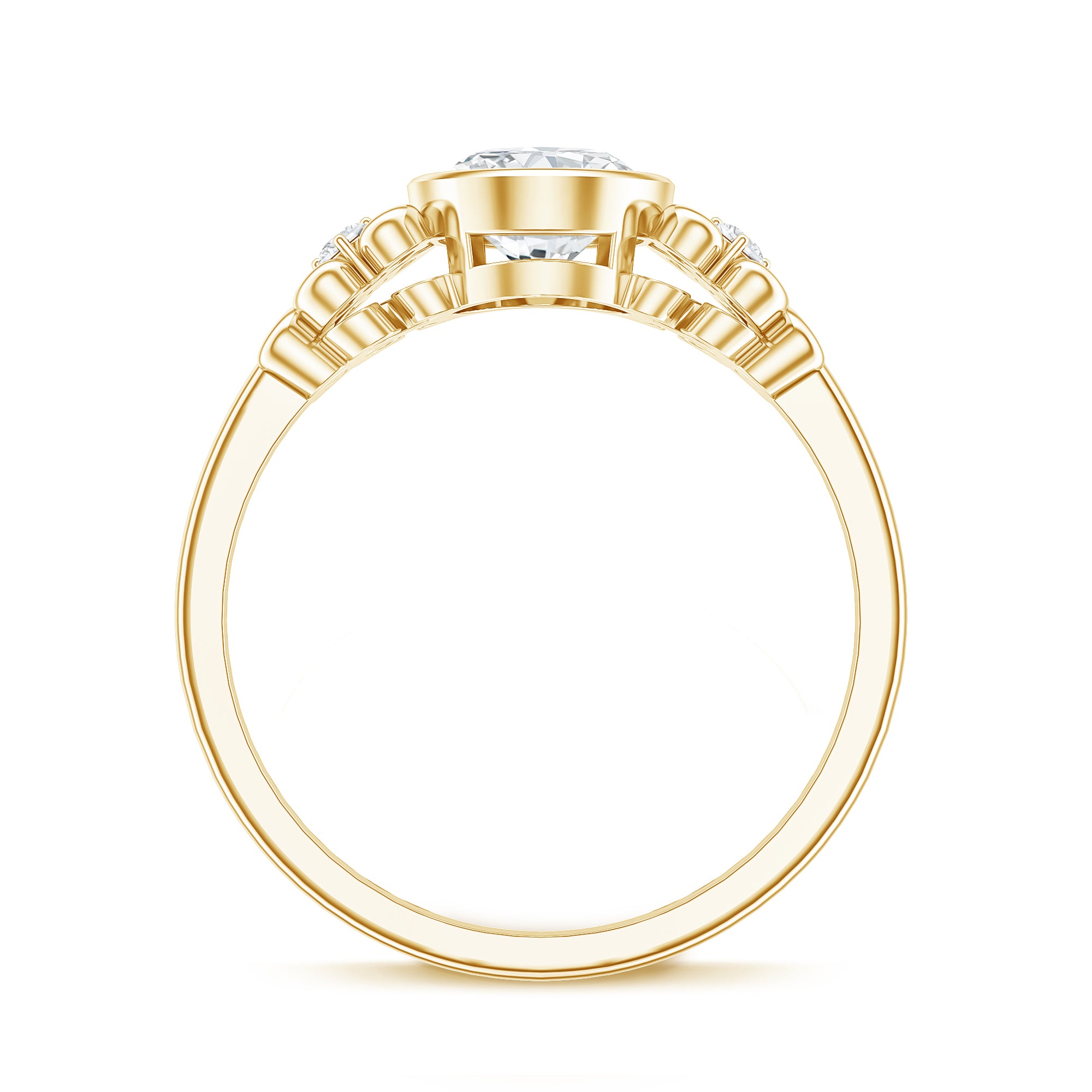 Classic Oval Lab Grown Diamond Solitaire Engagement Ring Lab - ( EF-VS ) - Rosec Jewels