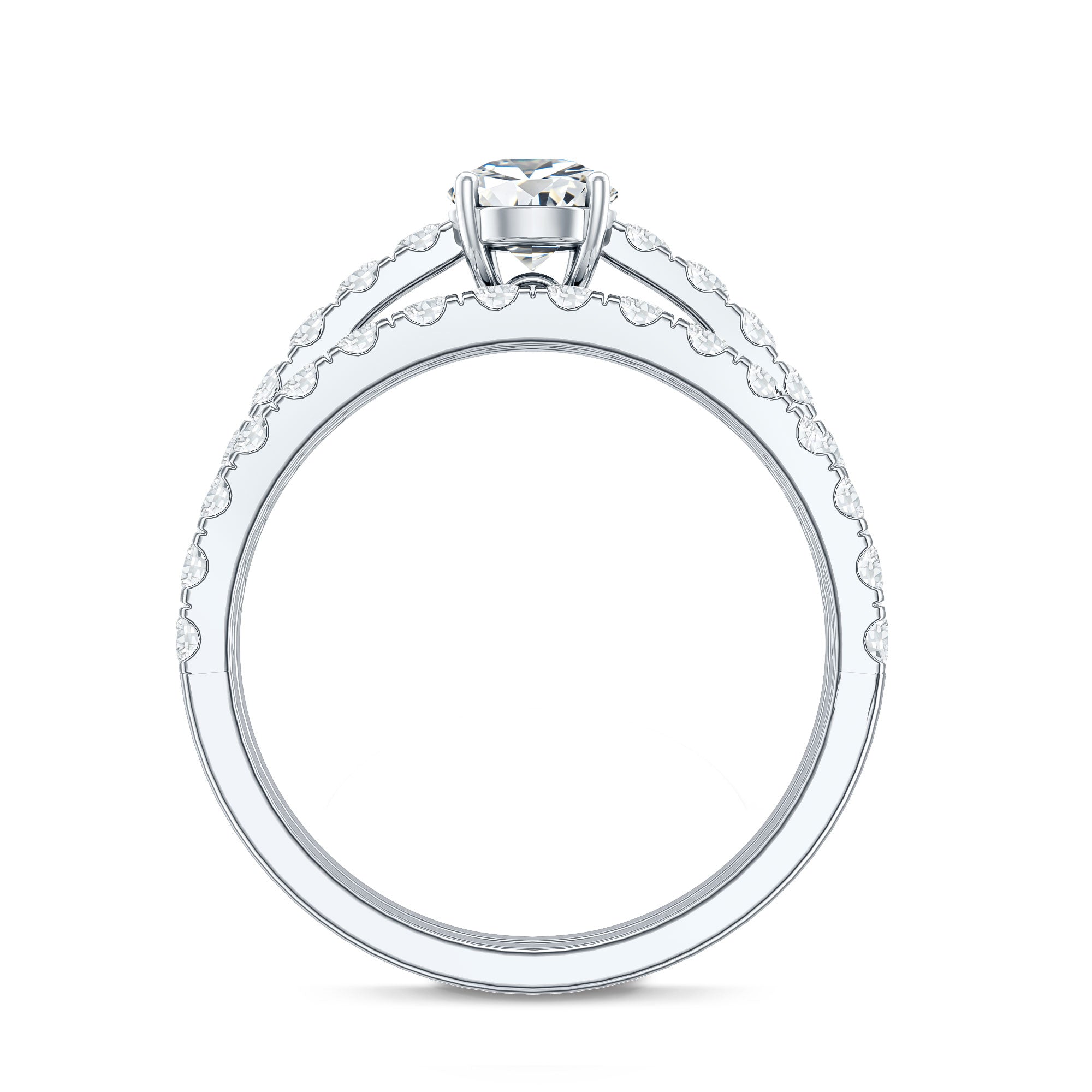 Minimal Pear Shape Lab Grown Diamond Wedding Ring Set Lab - ( EF-VS ) - Rosec Jewels