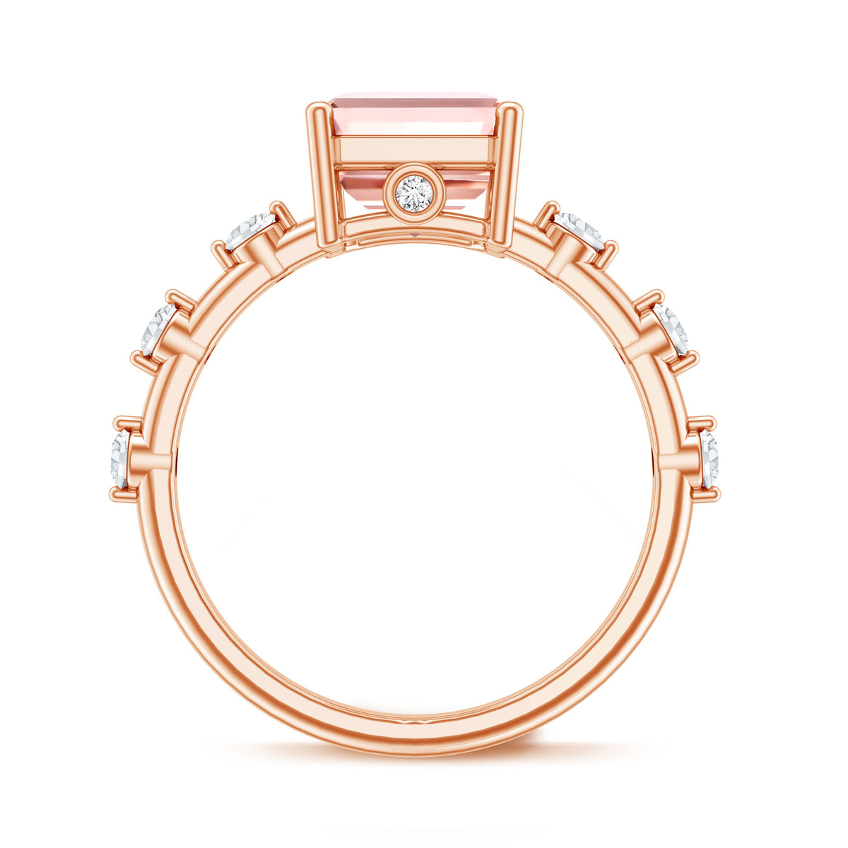 Rosec Jewels-IGI Verified 4 Carat Lab Grown Pink Diamond Emerald Cut Engagement Ring for Women