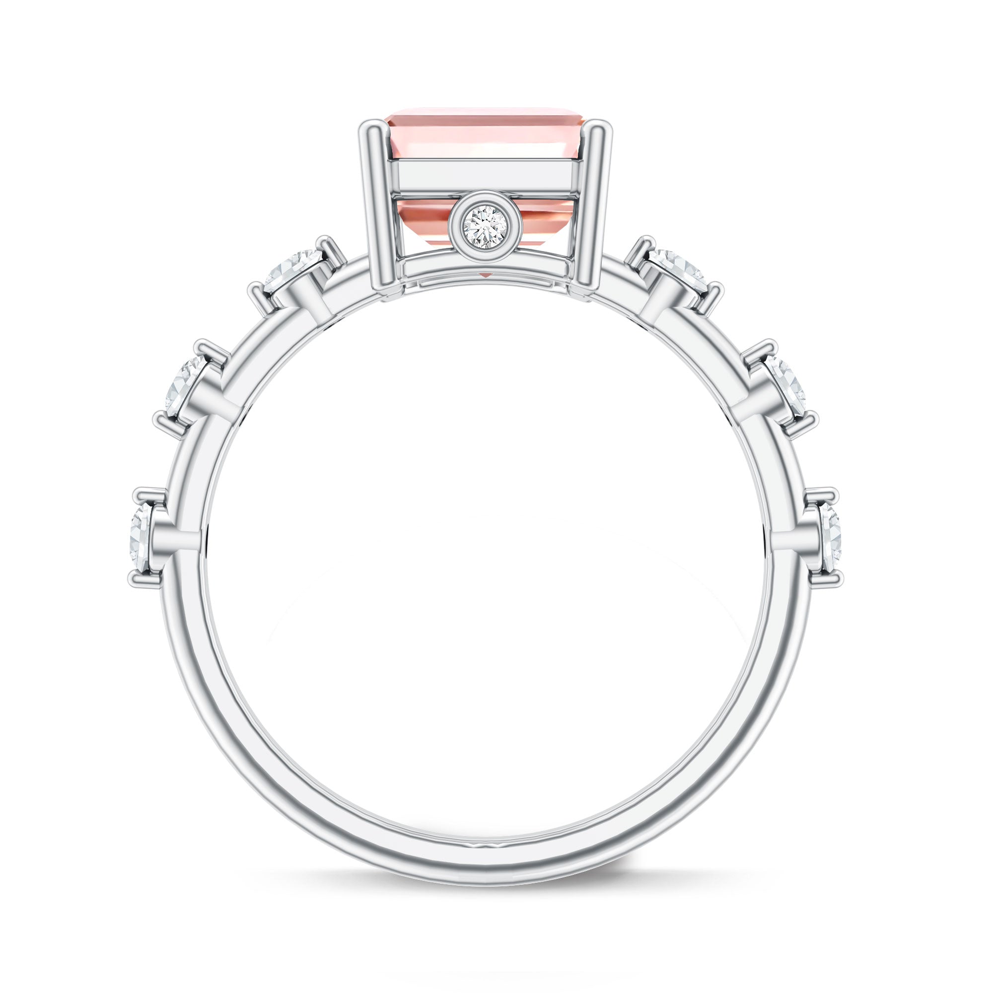 Rosec Jewels-IGI Verified 4 Carat Lab Grown Pink Diamond Emerald Cut Engagement Ring for Women