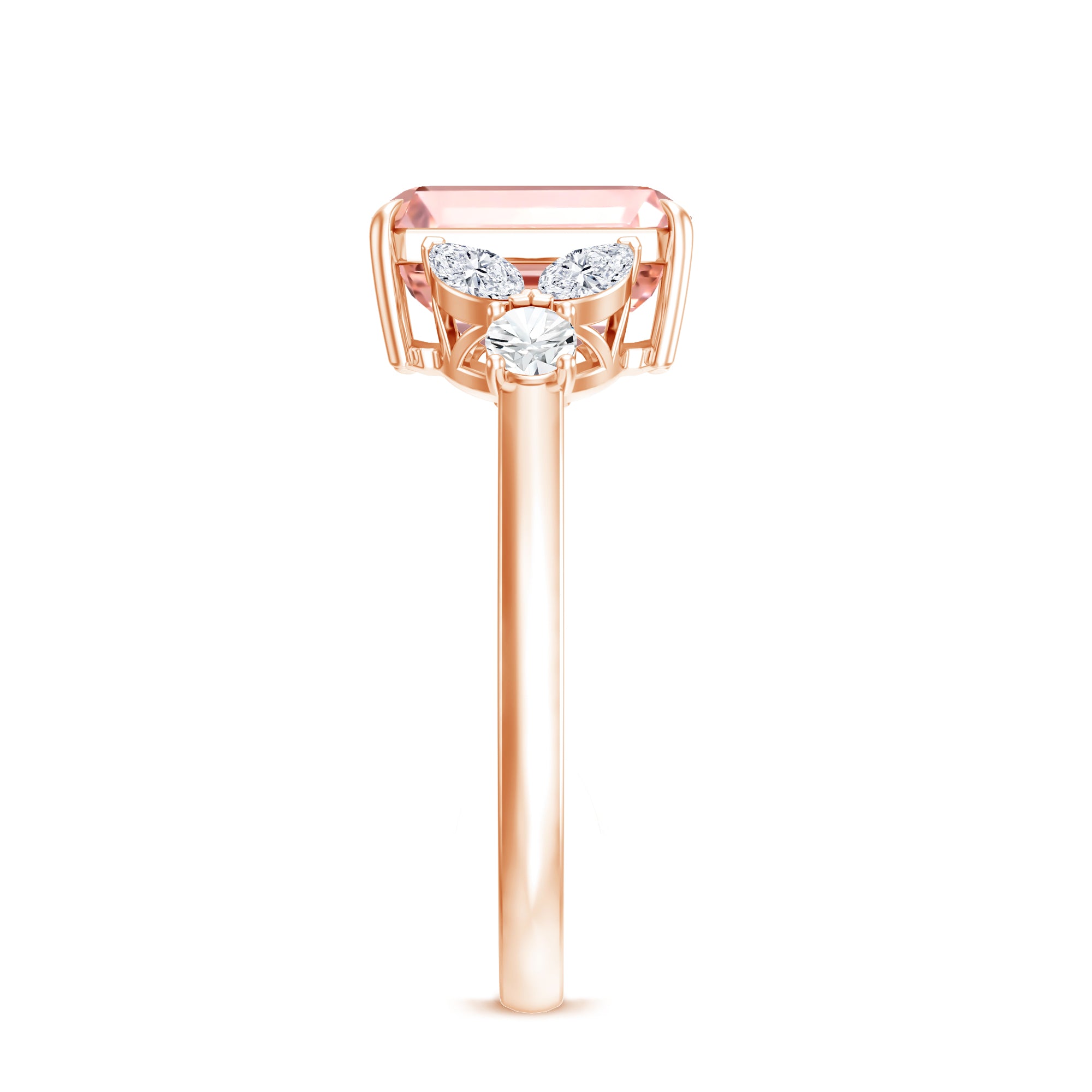 Rosec Jewels-IGI Authenticated 2 Carat Lab Grown Pink Diamond Emerald Cut Engagement Ring
