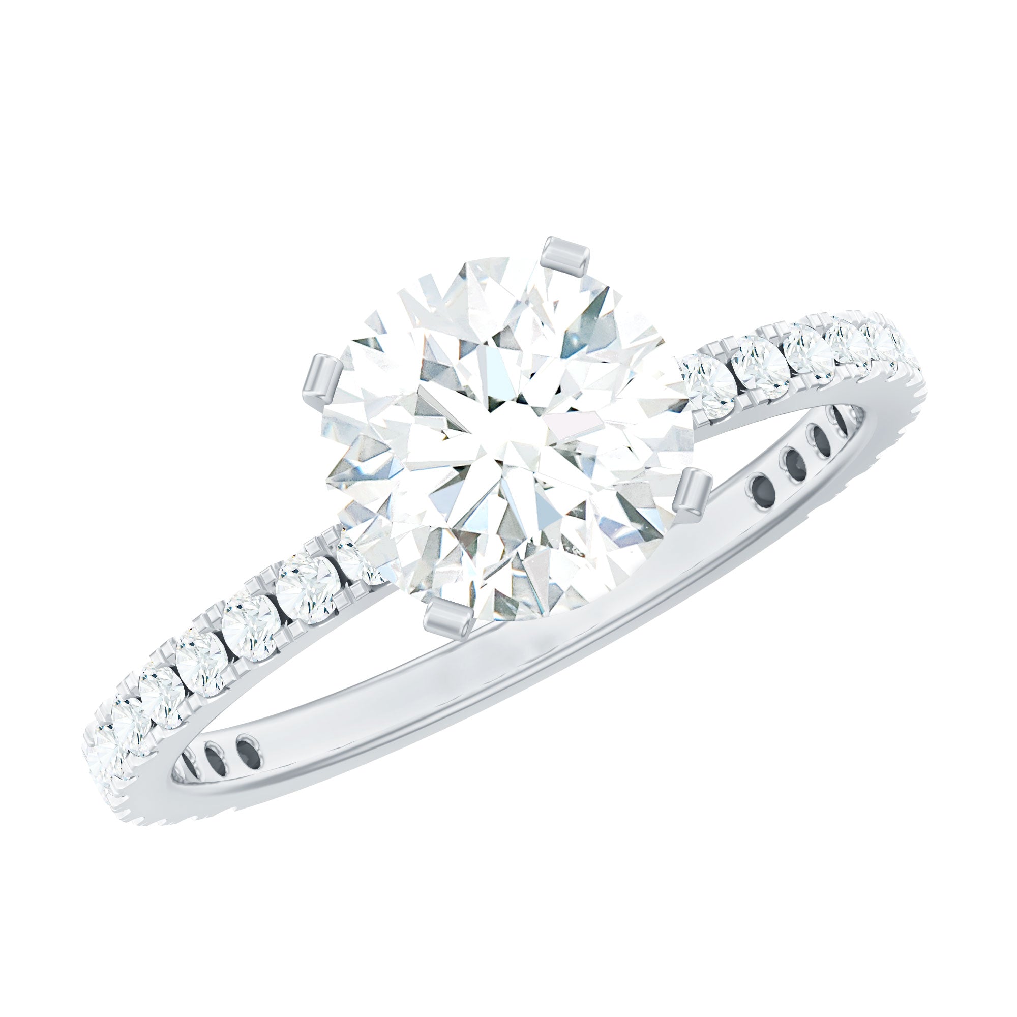 Certified 8 MM Moissanite Solitaire Engagement Ring