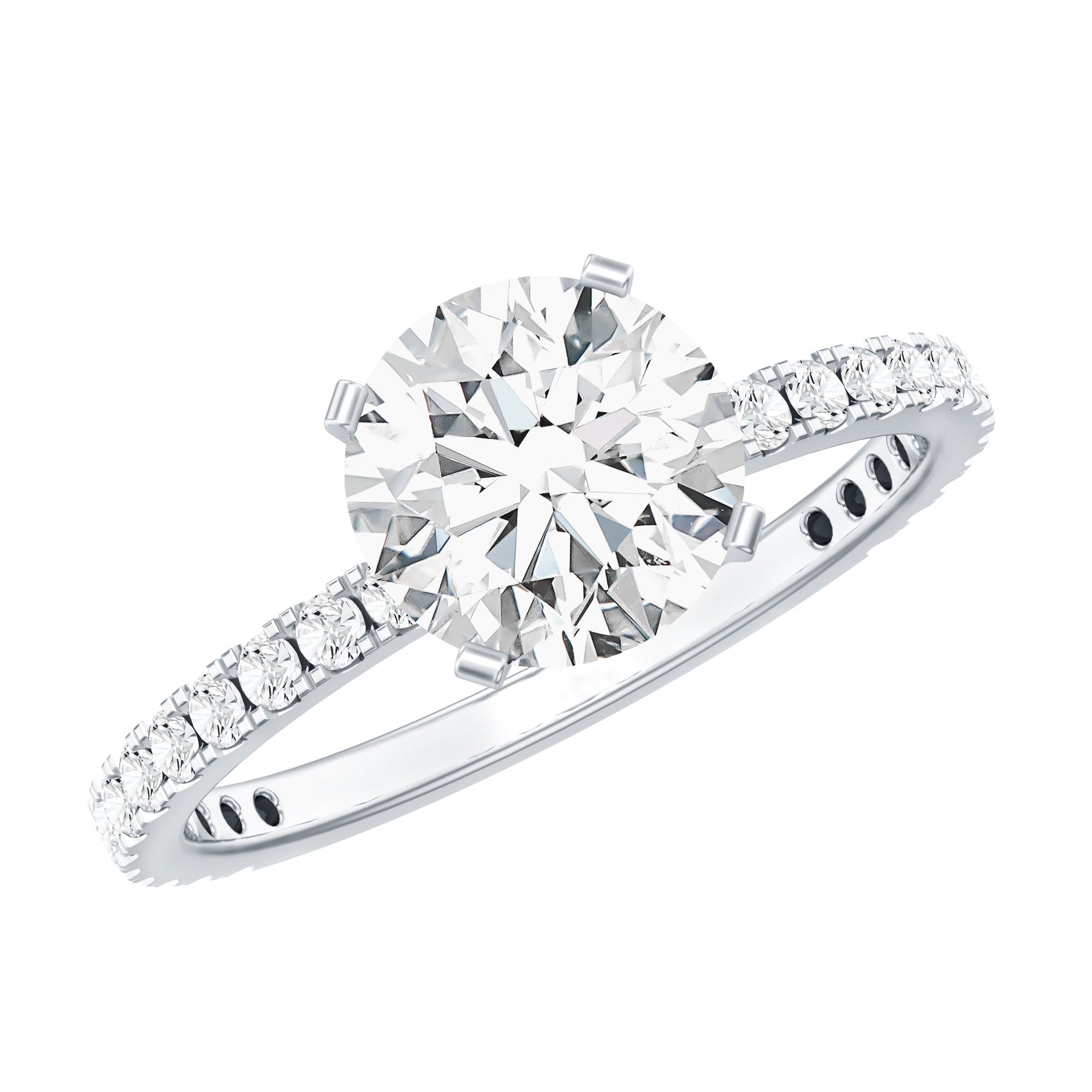 Certified 8 MM Moissanite Solitaire Engagement Ring