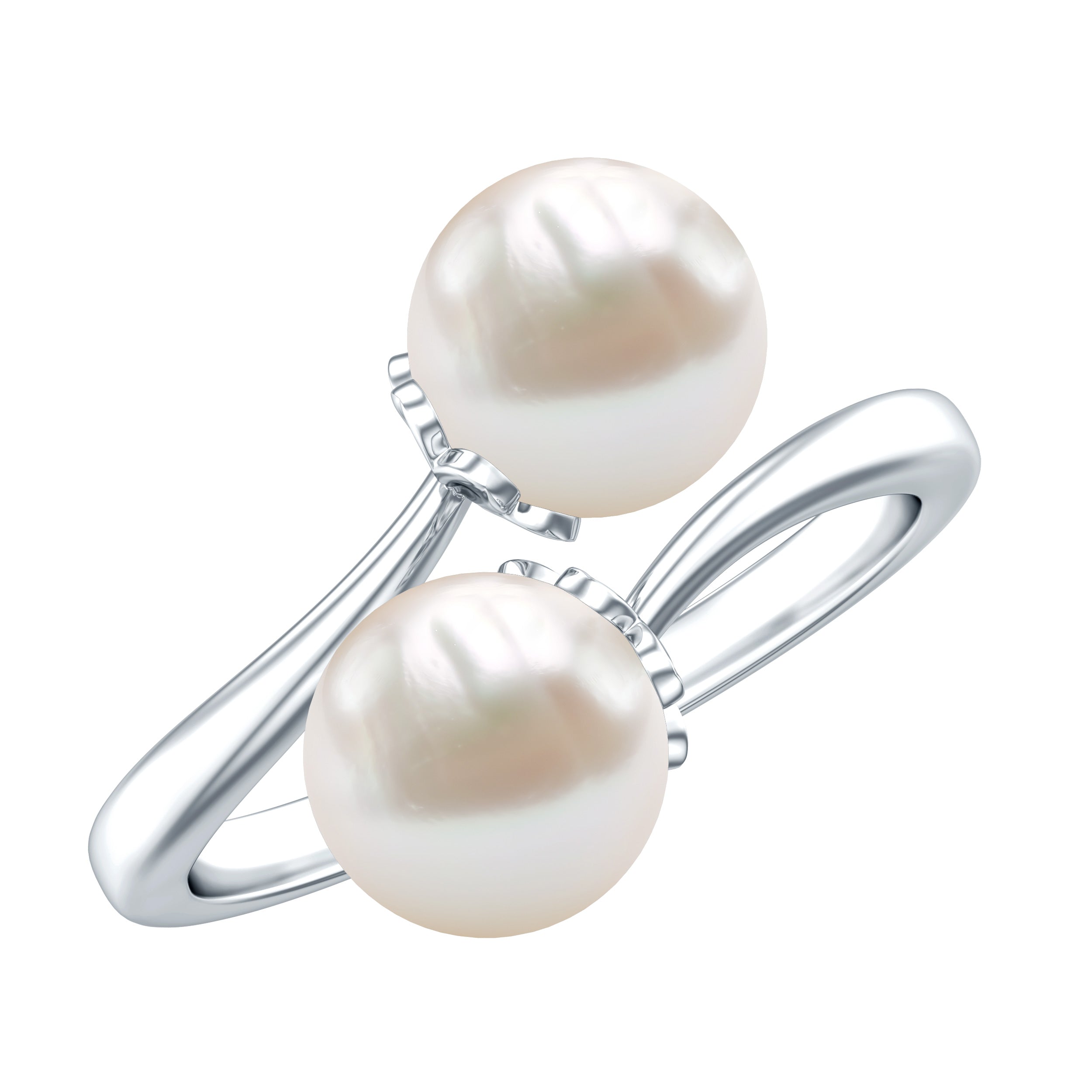 Rosec Jewels-Cultured Freshwater Pearl Bypass Engagement Ring