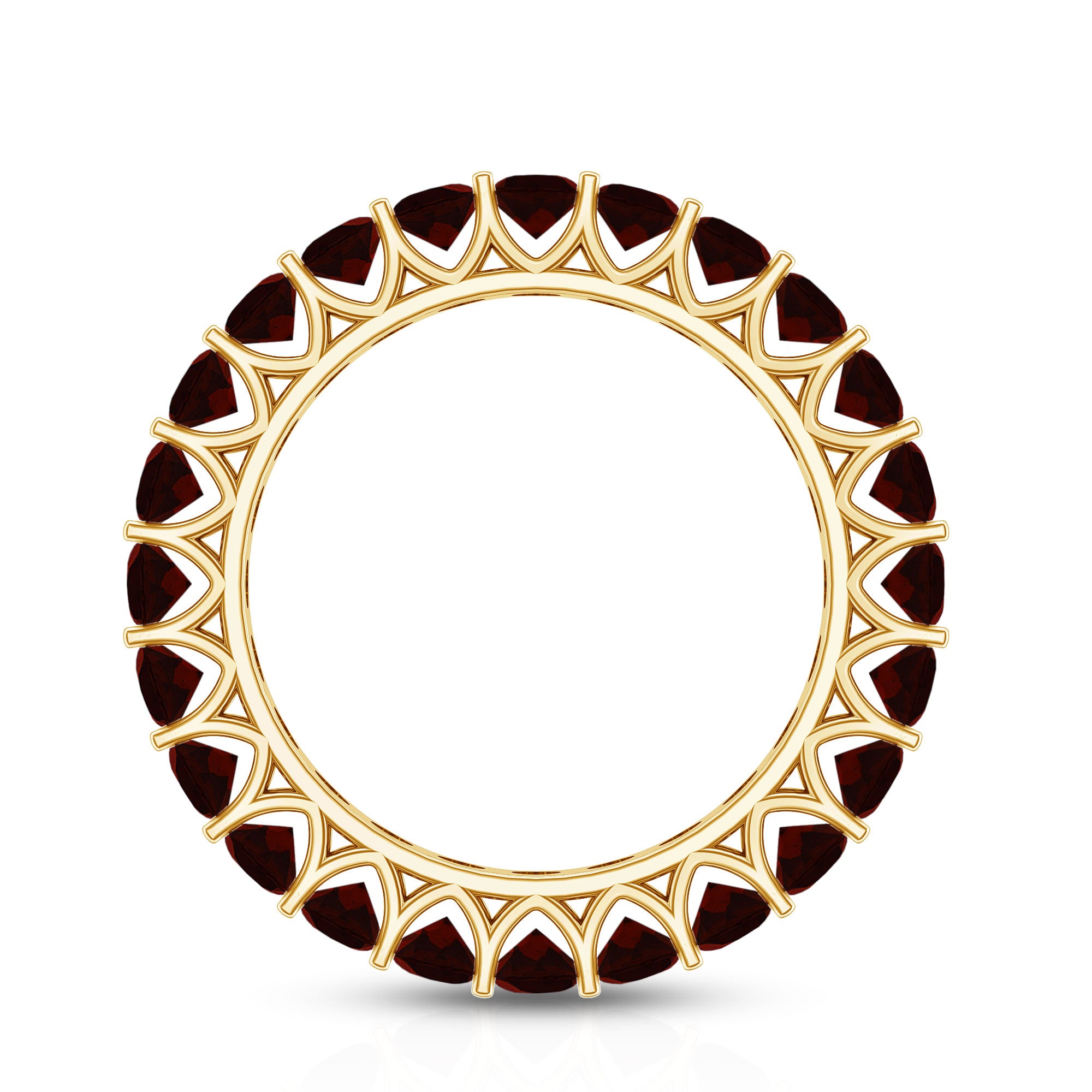 Certified Real Oval Garnet Eternity Ring for Anniversary AAA - Rosec Jewels