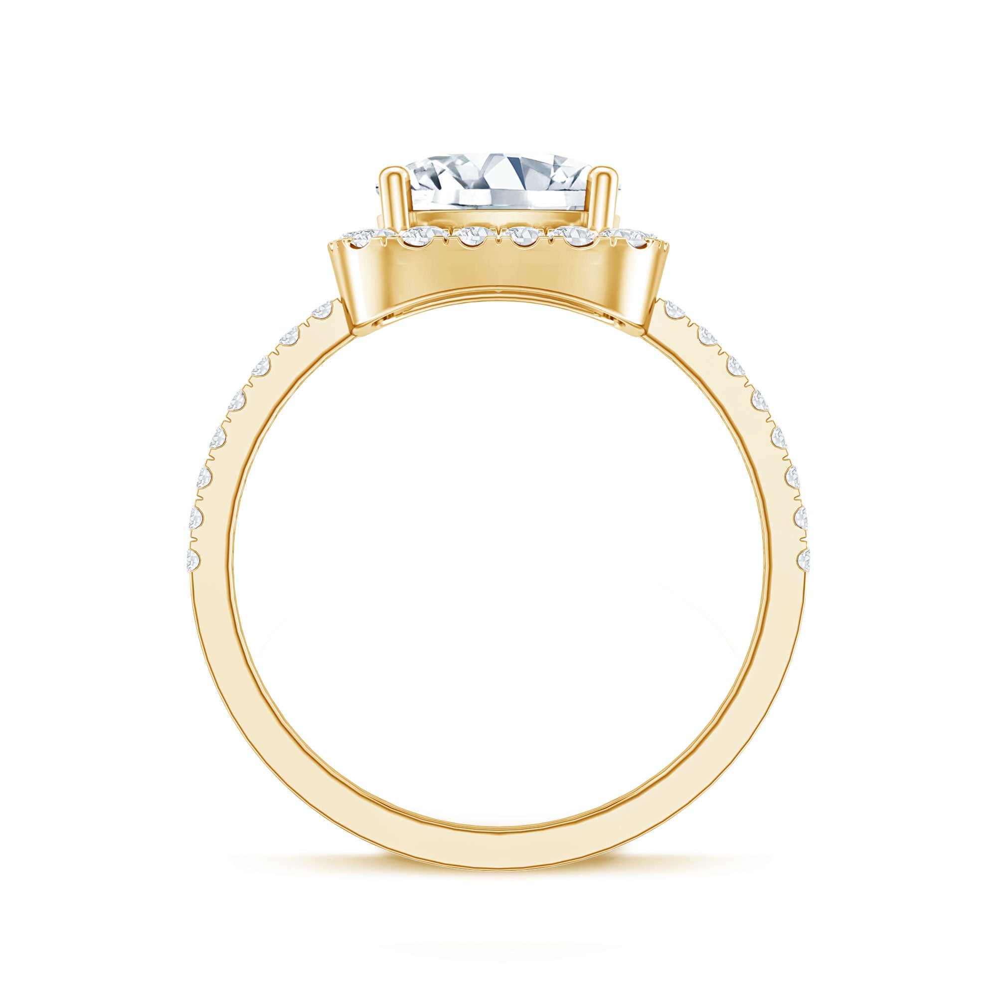 3 Carat Cushion Cut Moissanite Halo Engagement Ring for Women D-VS1 - Rosec Jewels
