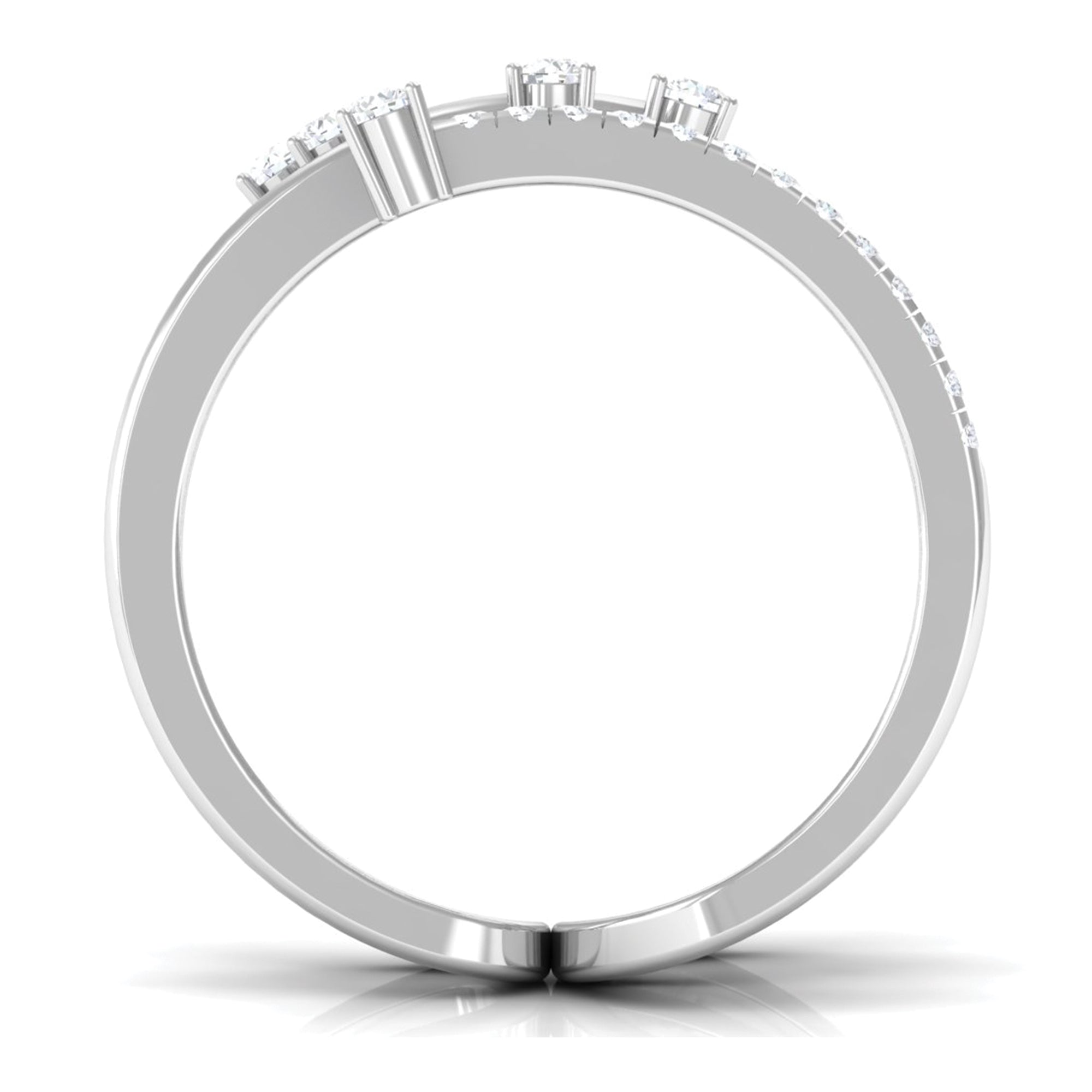 Certified Diamond Cocktail Wrap Ring Natural - ( HI-SI ) - Rosec Jewels