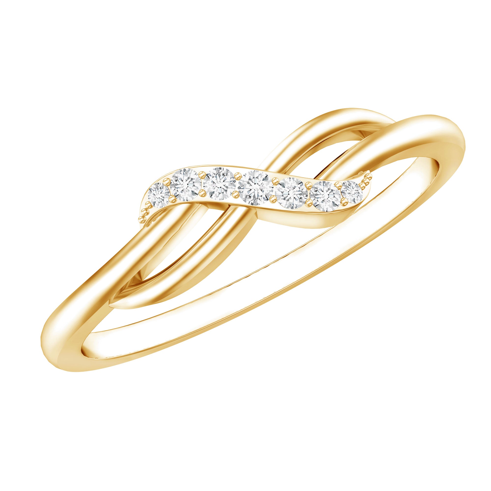 Certified Diamond Infinity Promise Ring For Her Natural - ( HI-SI ) - Rosec Jewels
