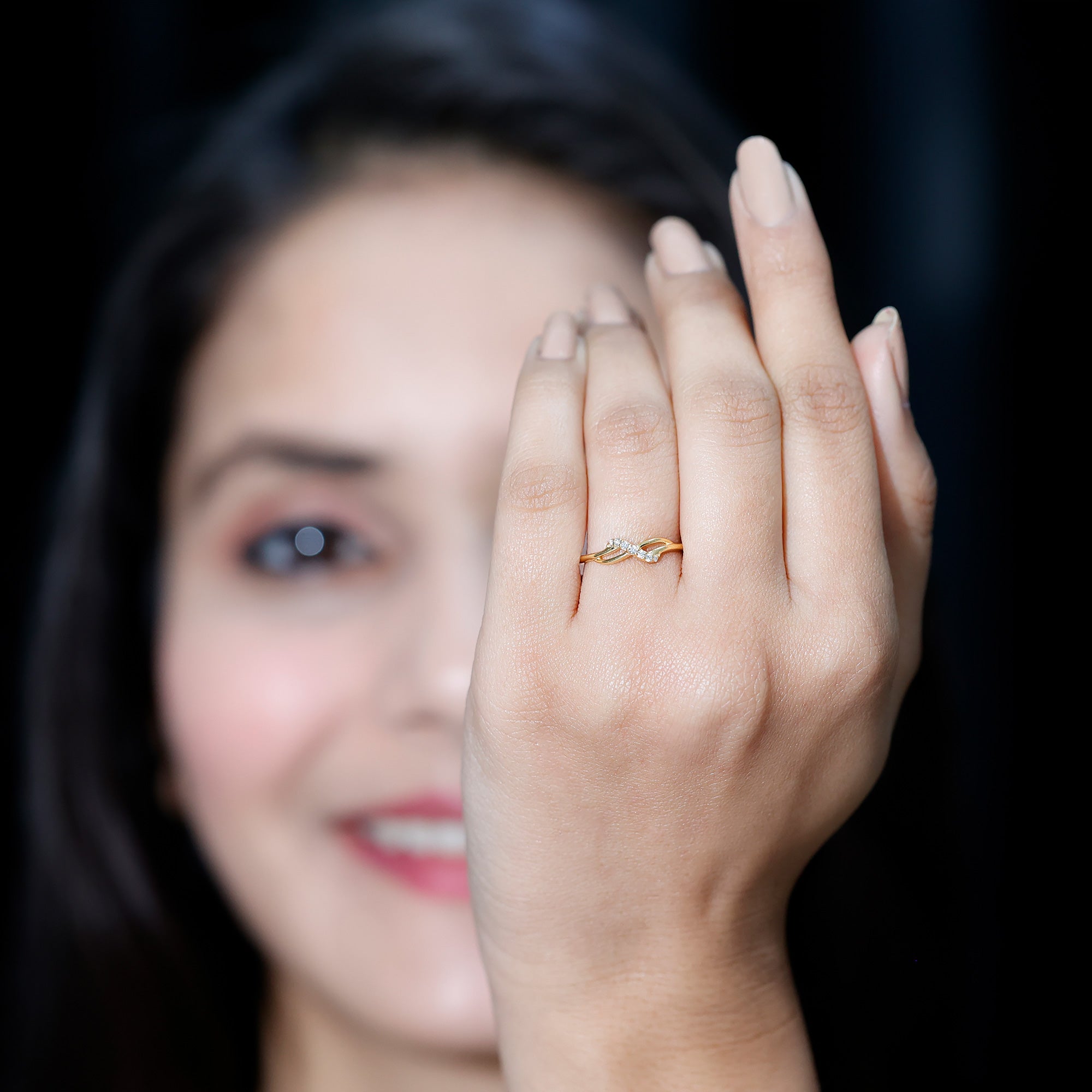Certified Diamond Infinity Promise Ring For Her Natural - ( HI-SI ) - Rosec Jewels