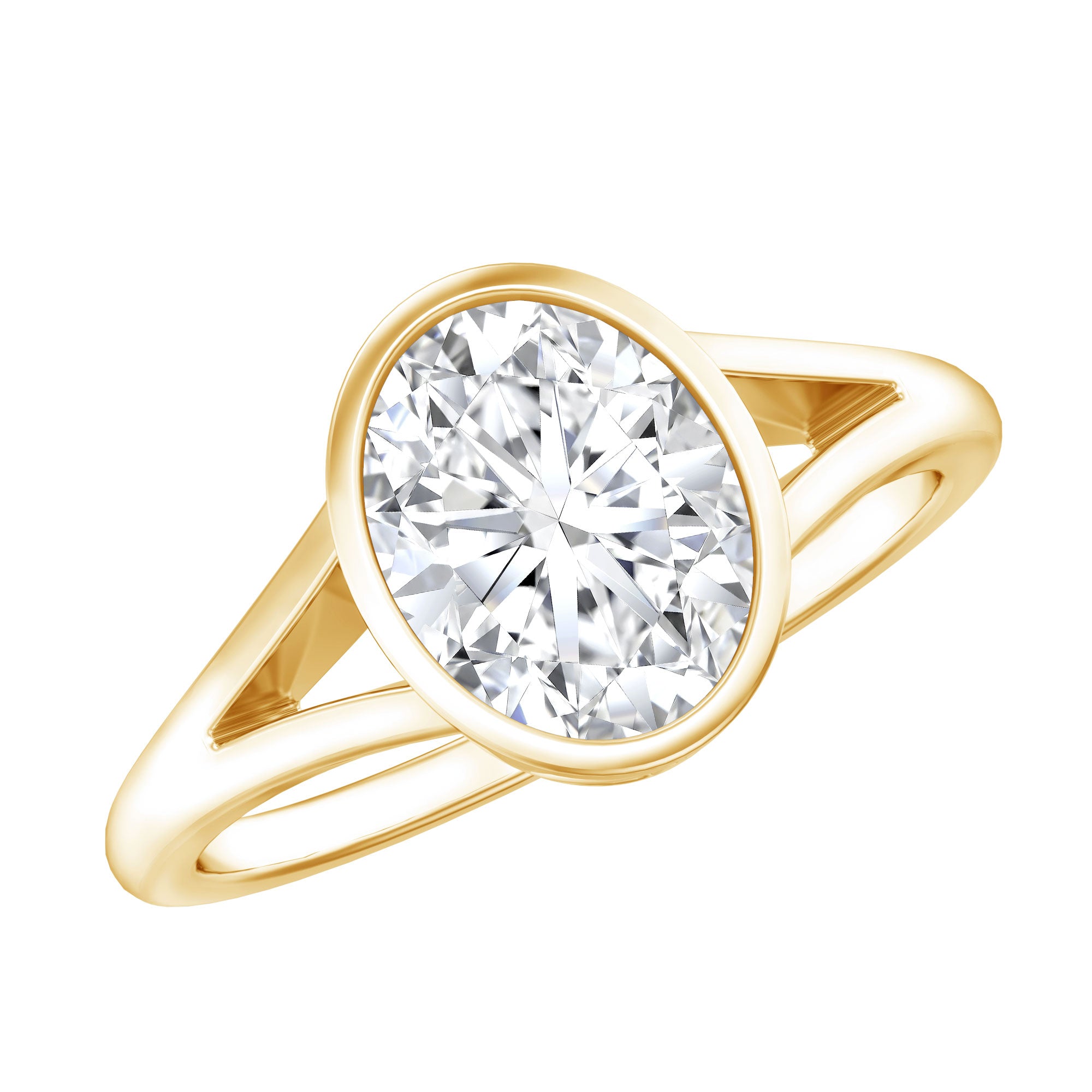 Certified 7X9 MM Oval Moissanite Solitaire Engagement Ring D-VS1 - Rosec Jewels
