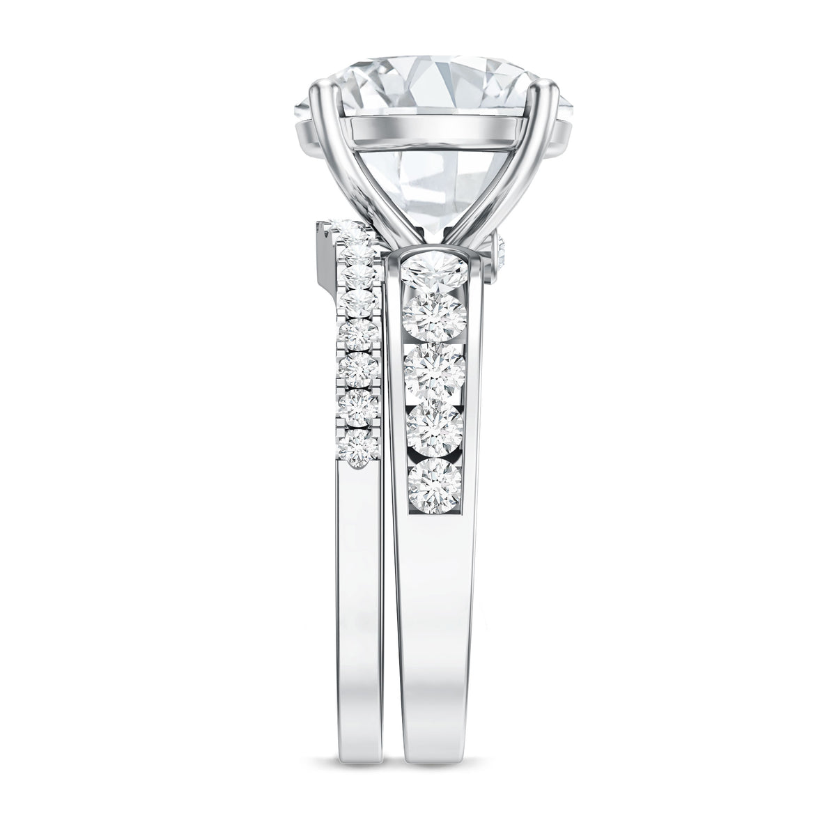 5 Carat IGI Certified Lab Grown Diamond Engagement Ring with Wedding Band Lab - ( E-VS1 ) - Rosec Jewels