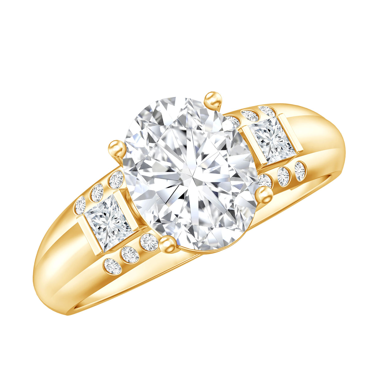 IGI Graded 2 Carat Lab Grown Oval Diamond Statement Ring Lab - ( E-VS1 ) - Rosec Jewels