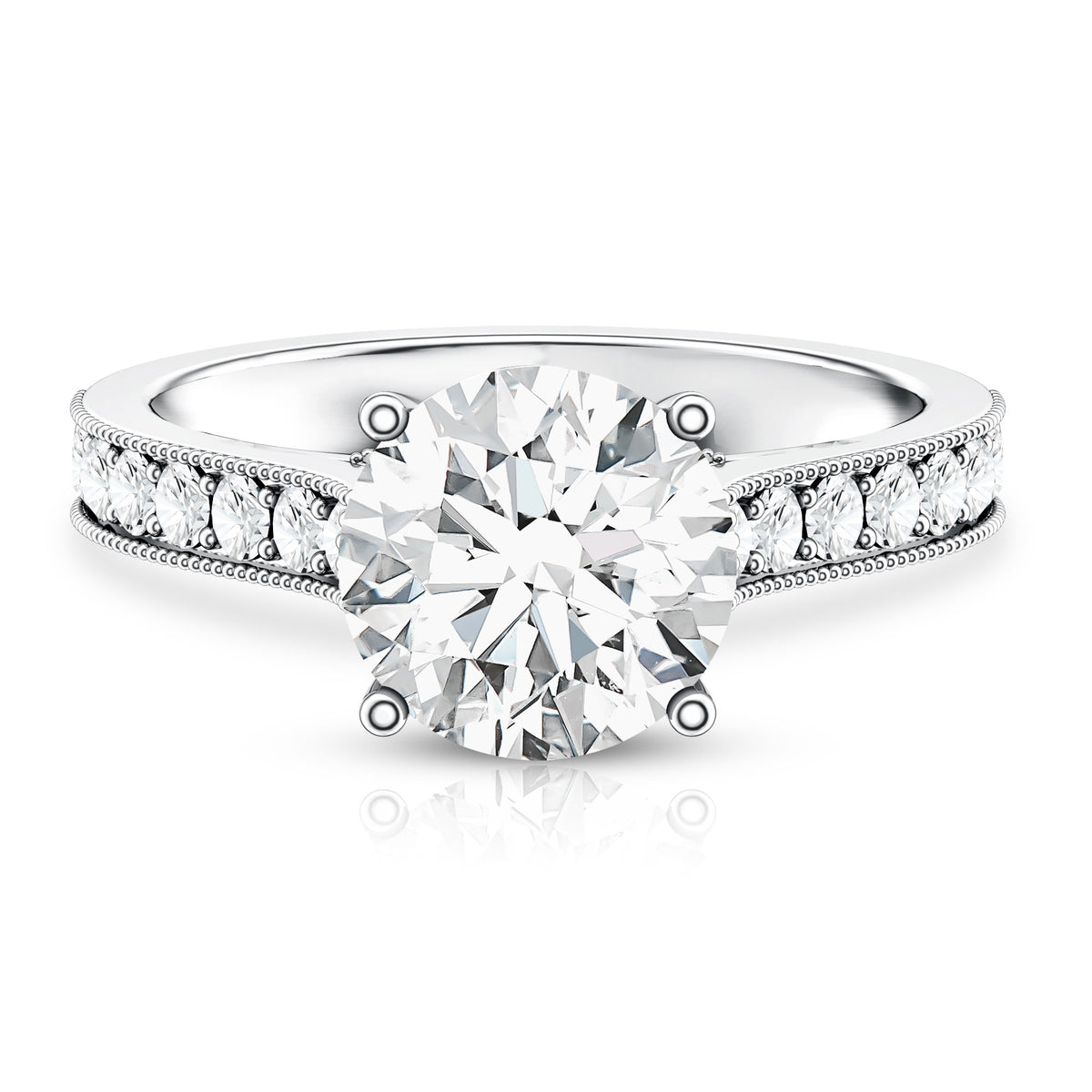 Rosec Jewels-IGI Documented Solitaire Lab Grown Diamond 3 Carat Engagement Ring