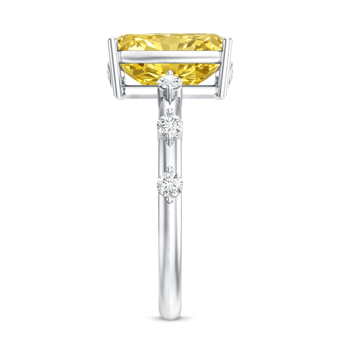 IGI Certified 3 Carat Lab Grown Vivid Yellow Diamond Engagement Ring Vivid Yellow - VS1 - Rosec Jewels