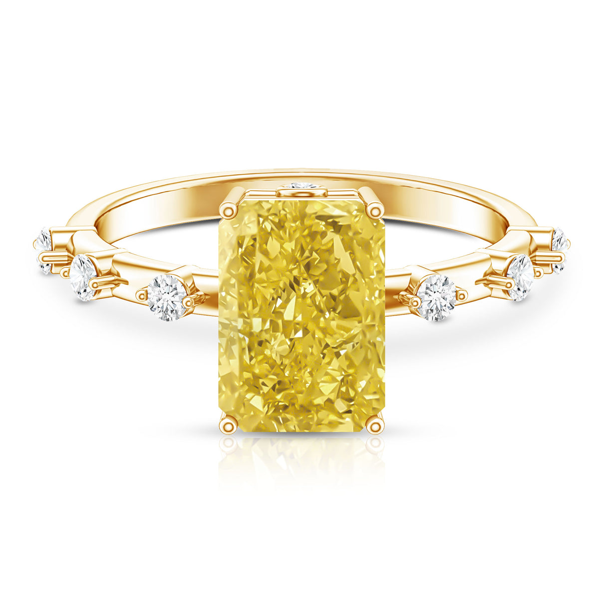 IGI Certified 3 Carat Lab Grown Vivid Yellow Diamond Engagement Ring Vivid Yellow - VS1 - Rosec Jewels