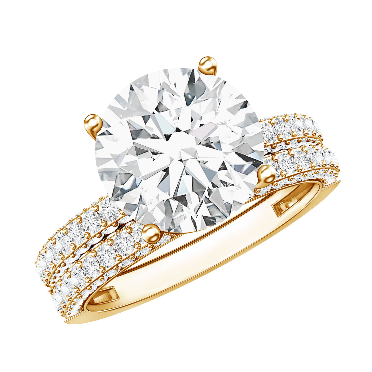 4 Carat IGI Authenticated Lab Grown Diamond Wedding Ring Set for Women Lab - ( E-VS1 ) - Rosec Jewels