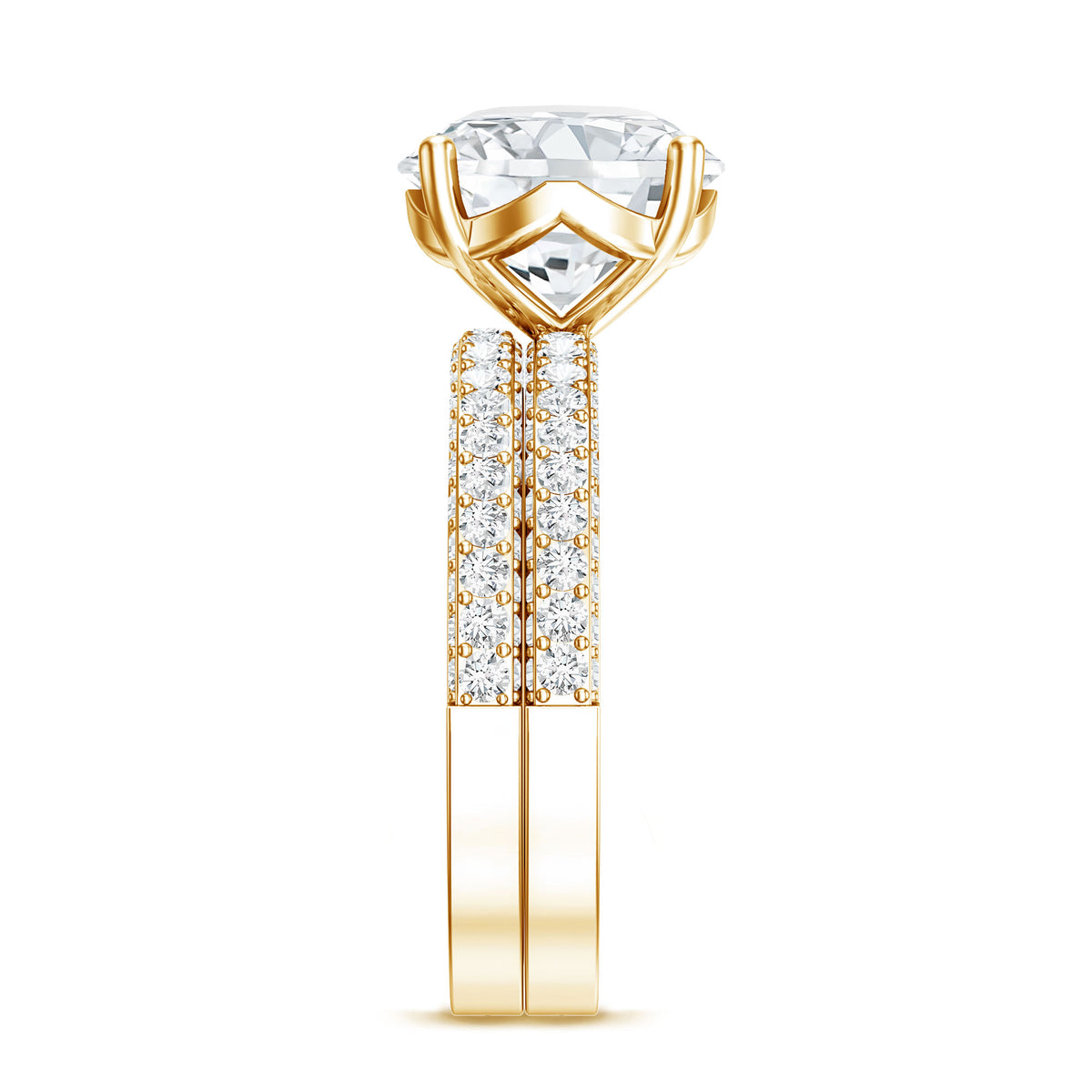 4 Carat IGI Authenticated Lab Grown Diamond Wedding Ring Set for Women Lab - ( E-VS1 ) - Rosec Jewels