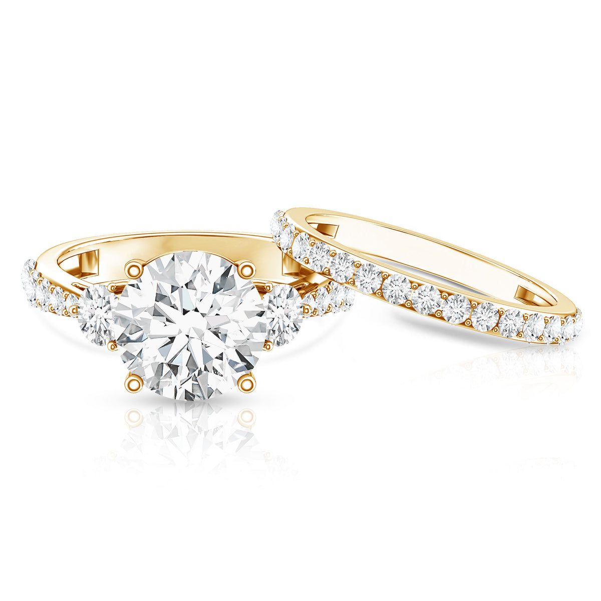 Rosec Jewels-IGI Certified Lab Grown Diamond 4 Carat Engagement Ring with Ring Guard