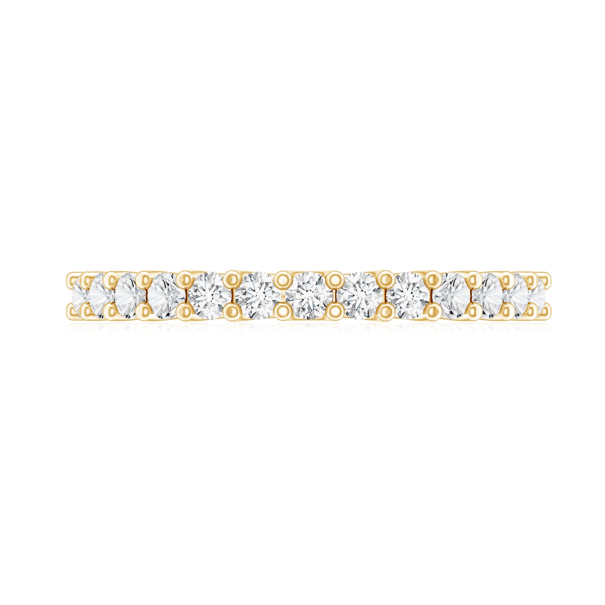 Rosec Jewels-Moissanite Half Eternity Ring in Shared Prong Setting