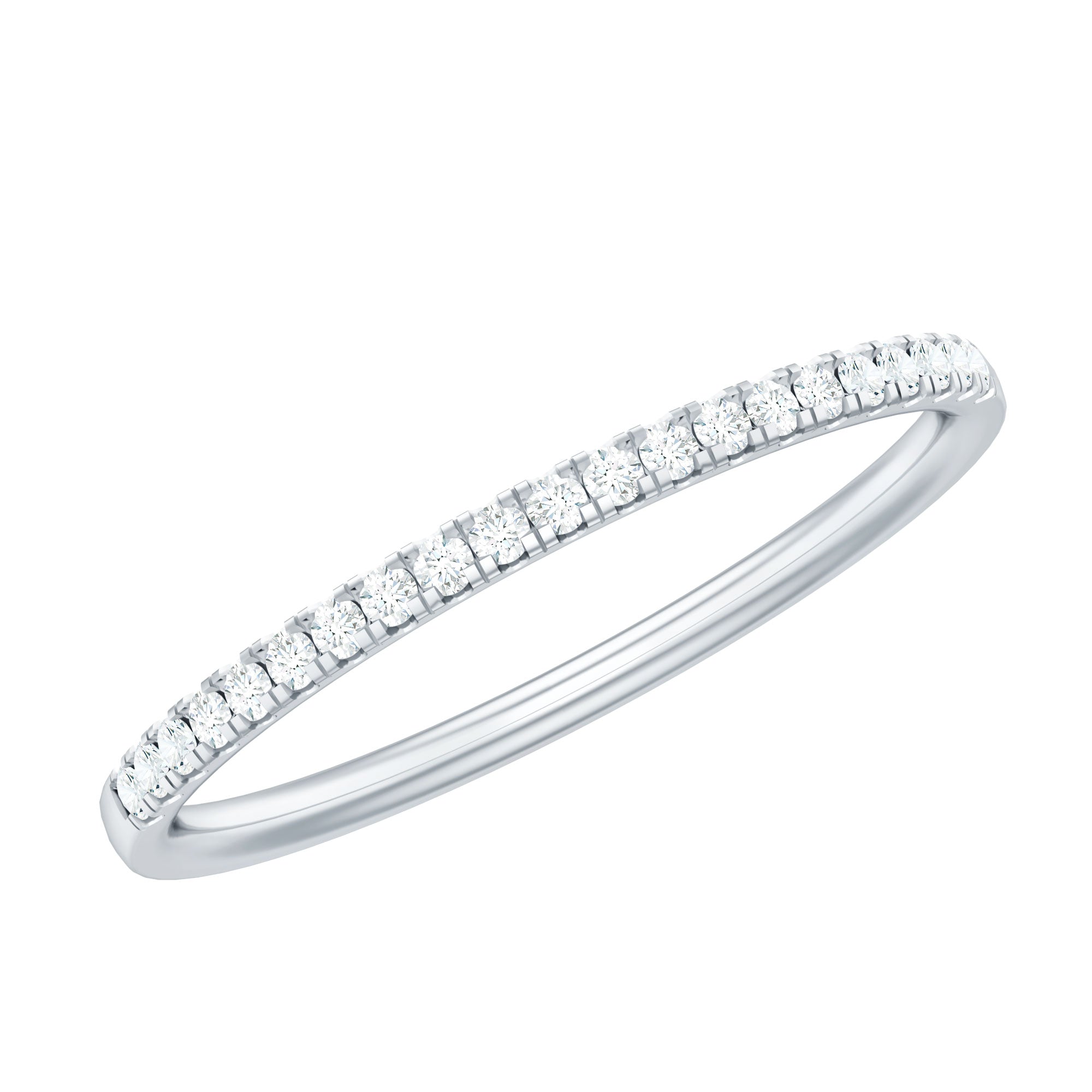 Certified Natural Diamond Stackable Wedding Ring Natural - ( HI-SI ) - Rosec Jewels