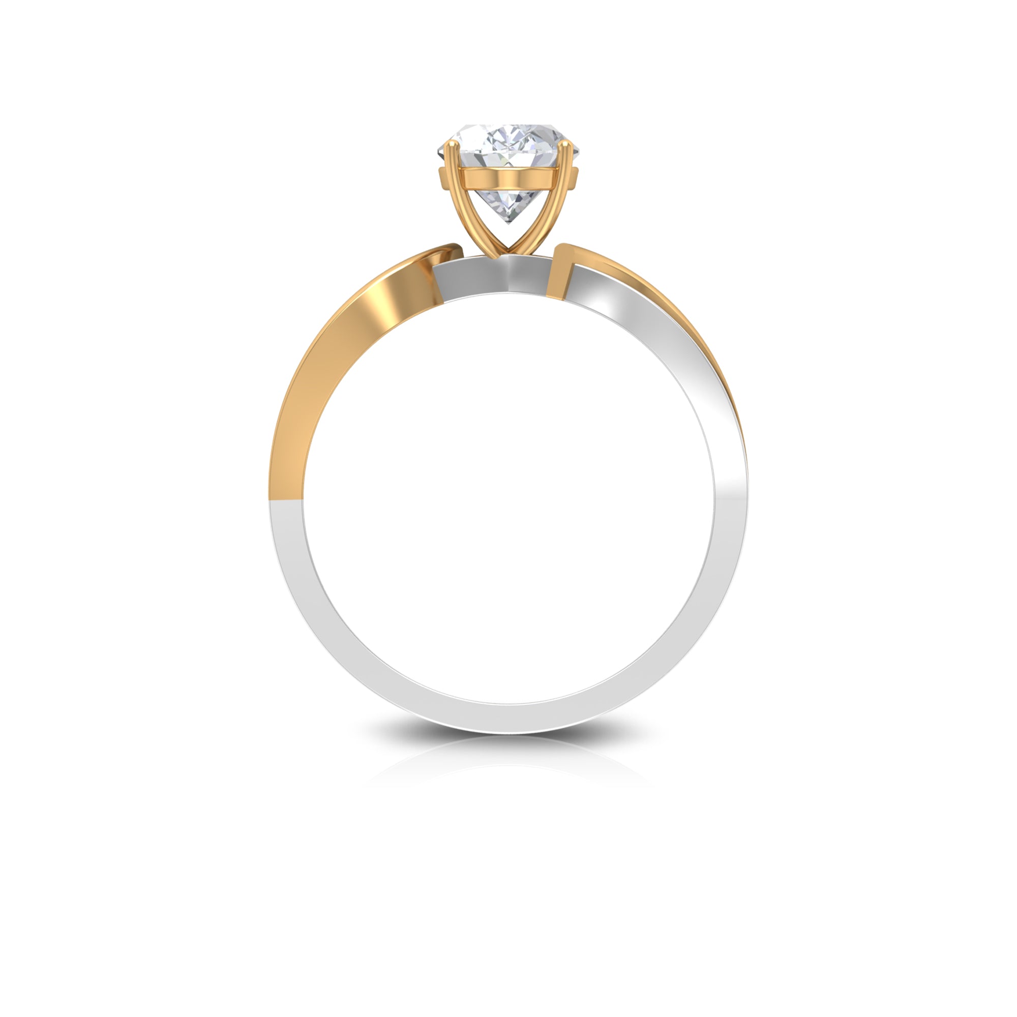 1 Carat Certified Moissanite Oval Engagement Ring with Infinity Band D-VS1 - Rosec Jewels