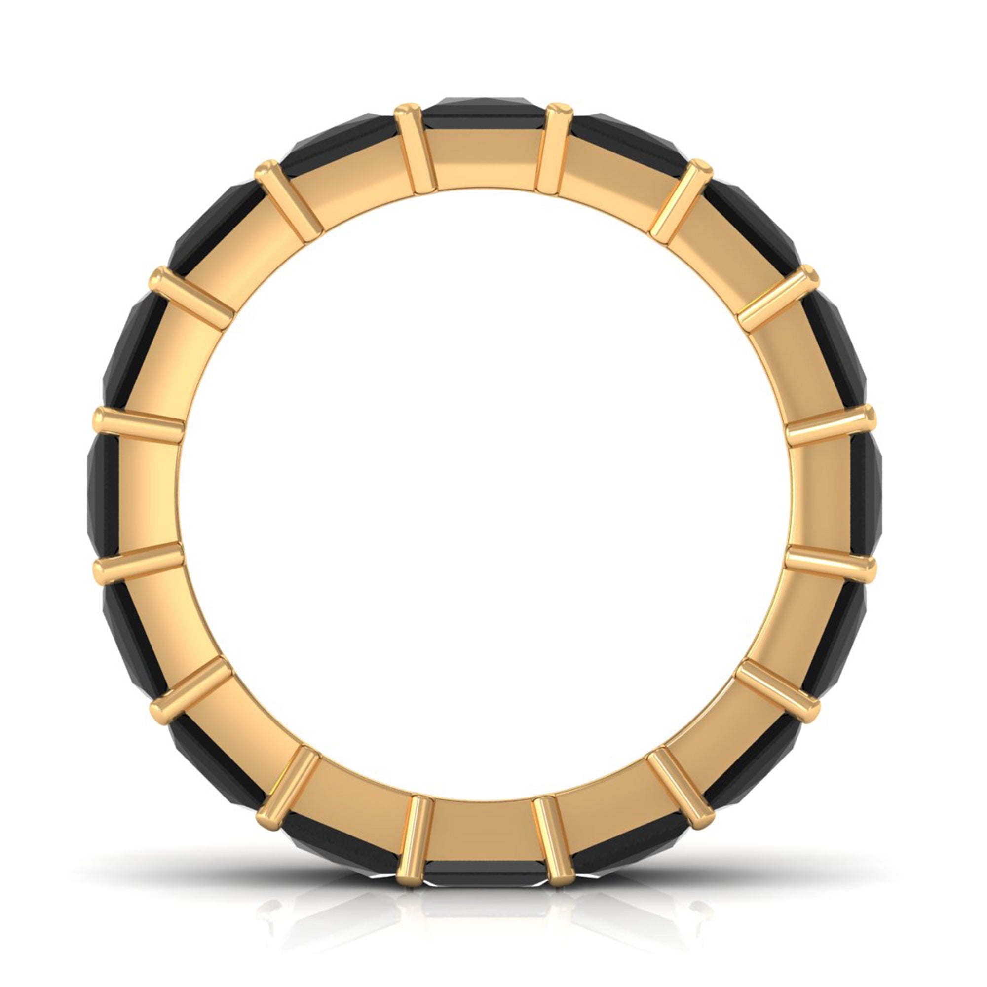 Certified Princess Cut Lab Grown Black Diamond Eternity Ring for Women AAAA ( Synthetic ) - Rosec Jewels