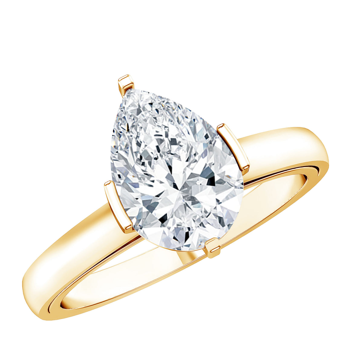 Teardrop Engagement Ring With Certified Moissanite D-VS1 - Rosec Jewels