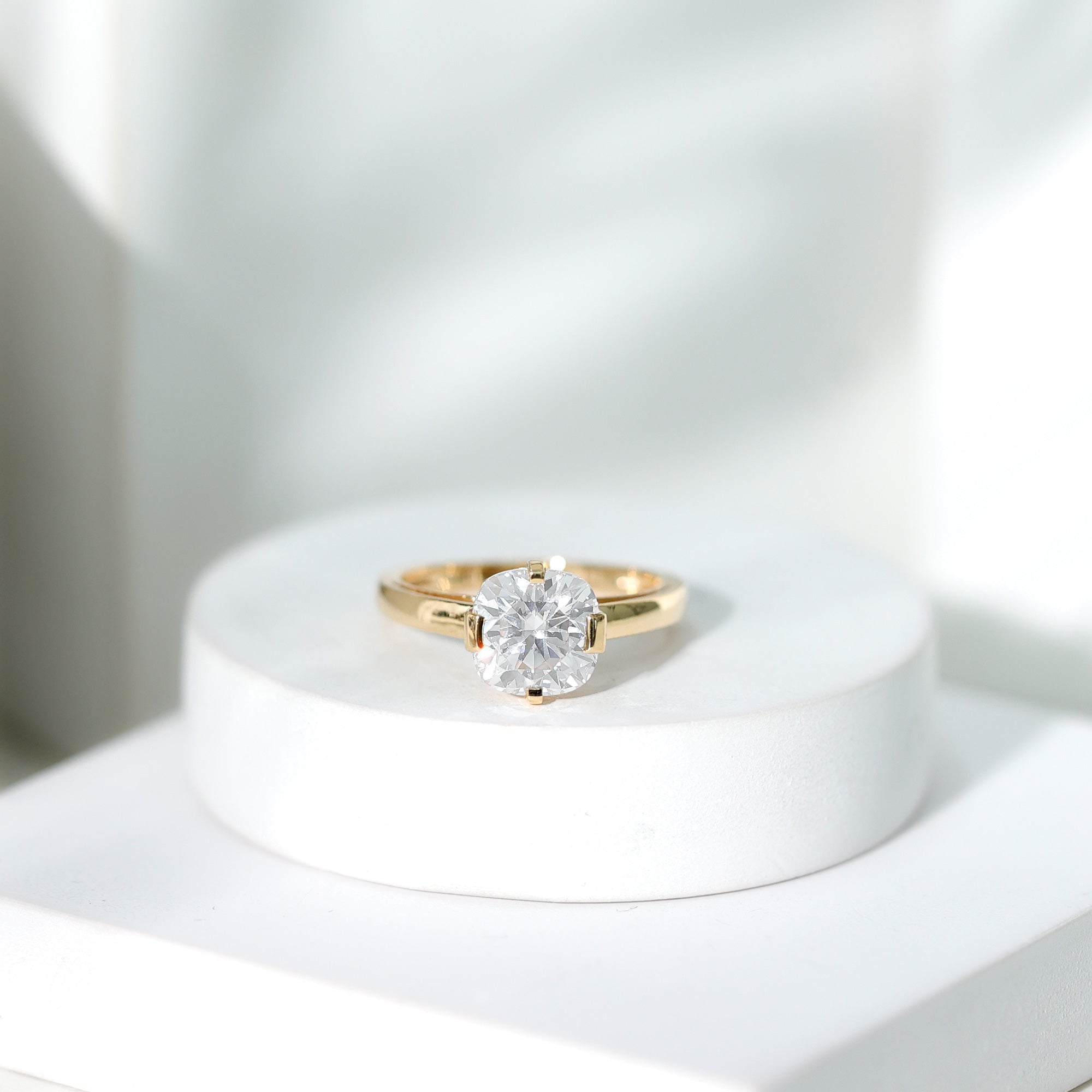 3 Carat Cushion Cut Moissanite Solitaire Engagement Ring with Certificate D-VS1 - Rosec Jewels