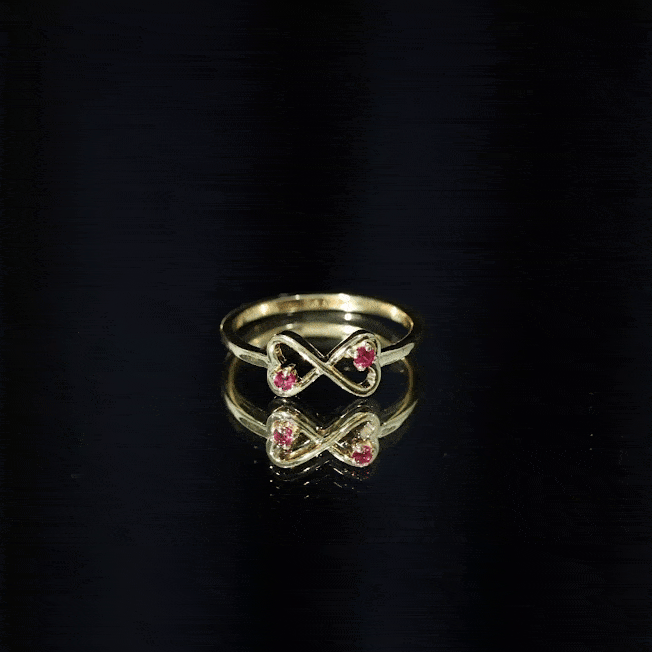 Rosec Jewels-Lab Created Ruby Infinity Heart Promise Ring
