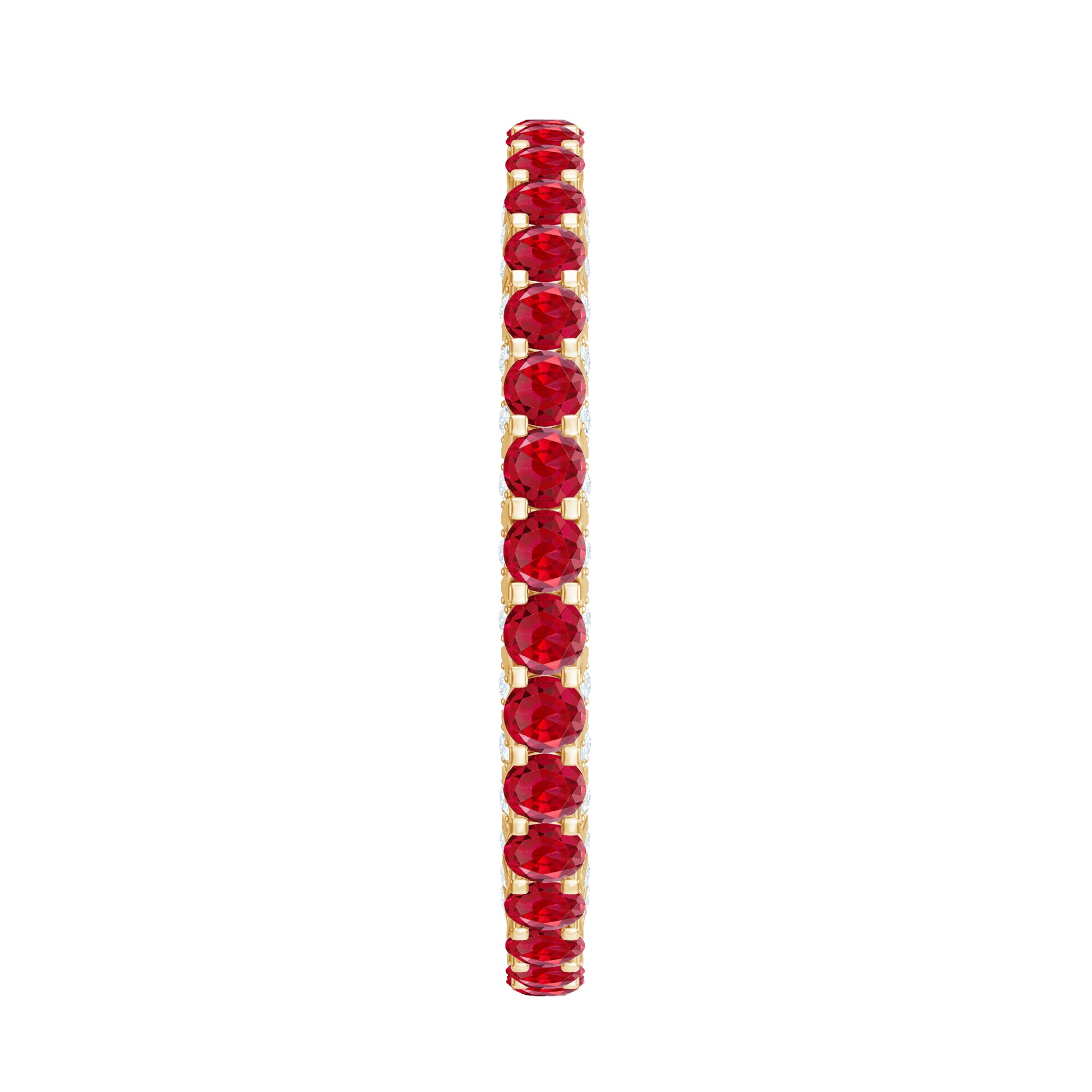 1.75 CT Round Shape Lab Grown Ruby and Diamond Eternity Wedding Band AAAA - Rosec Jewels