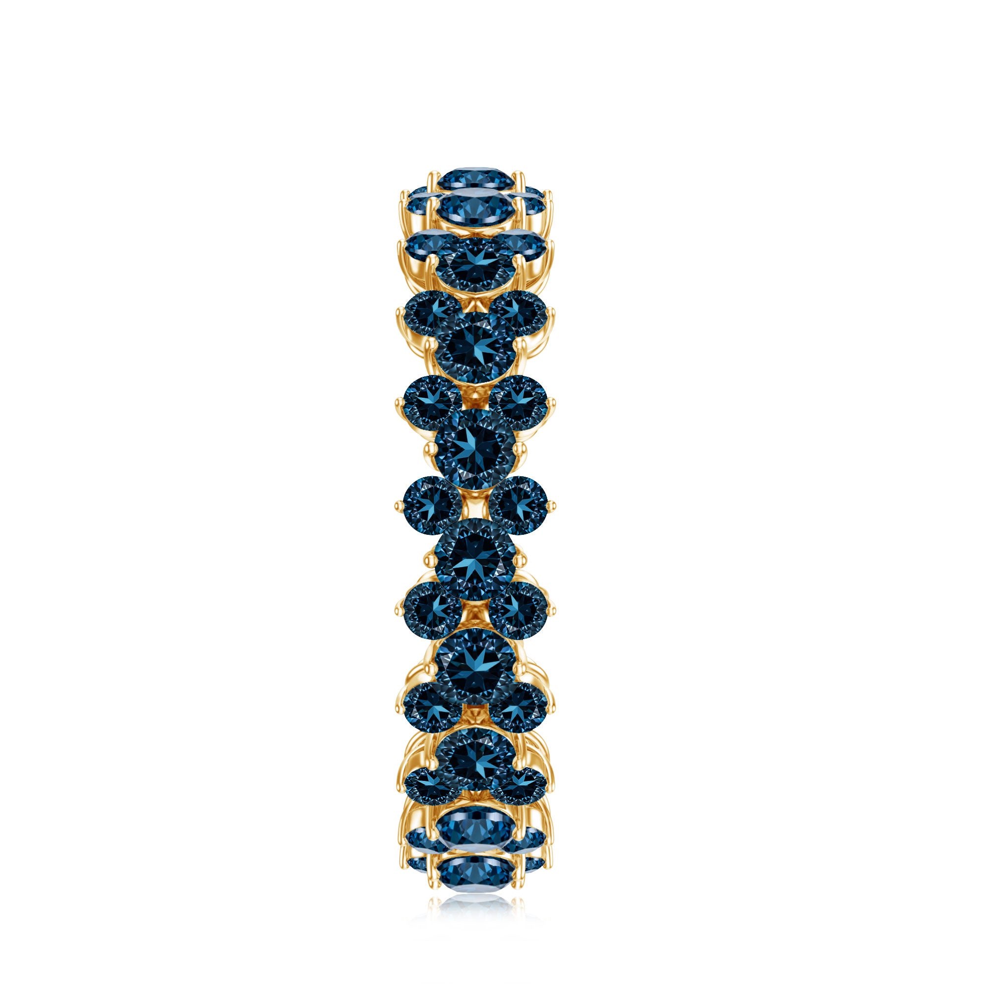 London Blue Topaz Cluster Eternity Band Ring AAA - Rosec Jewels