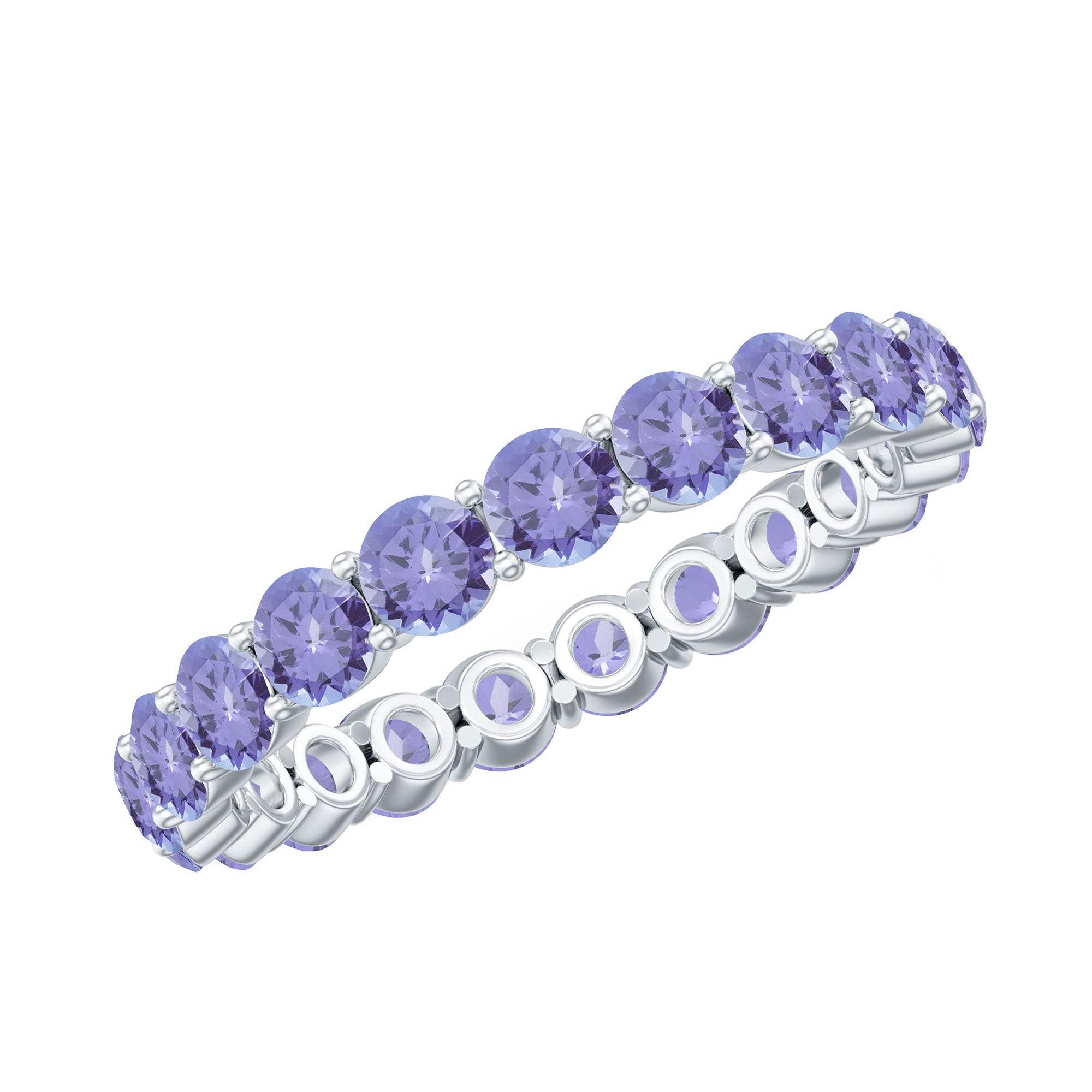 Real Tanzanite Full Eternity Ring for Women AAA - Rosec Jewels