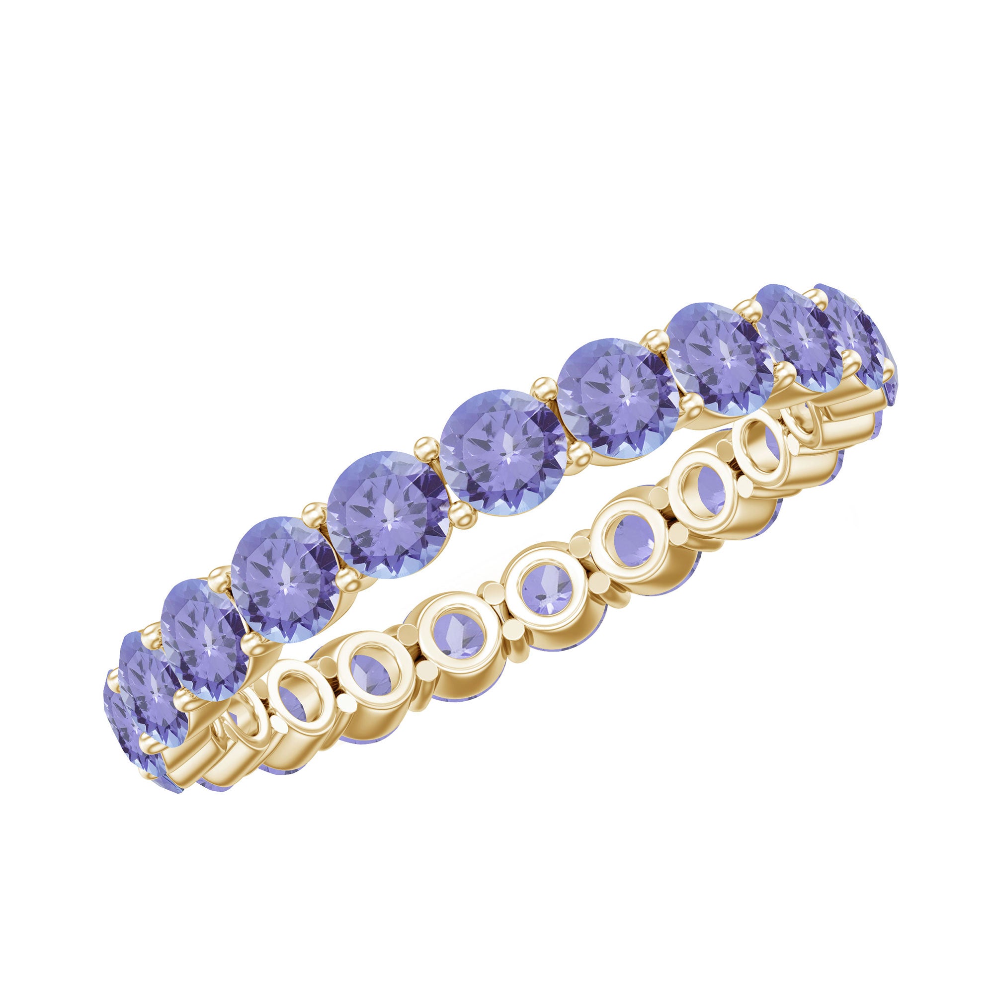 Real Tanzanite Full Eternity Ring for Women AAA - Rosec Jewels