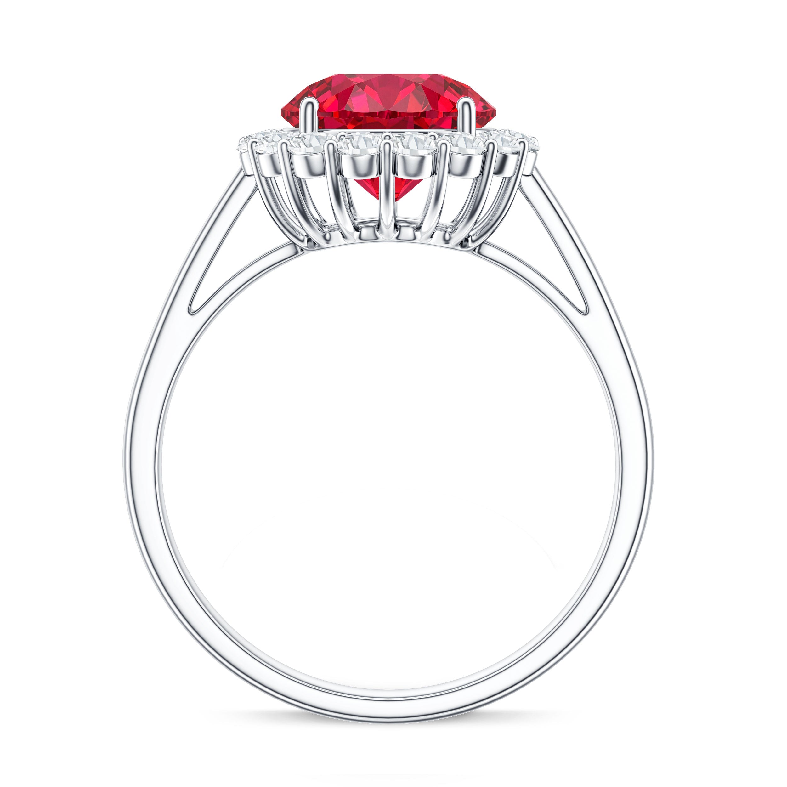 Rosec Jewels-Lab Created 8MM Ruby Halo Engagement Ring with Diamonds