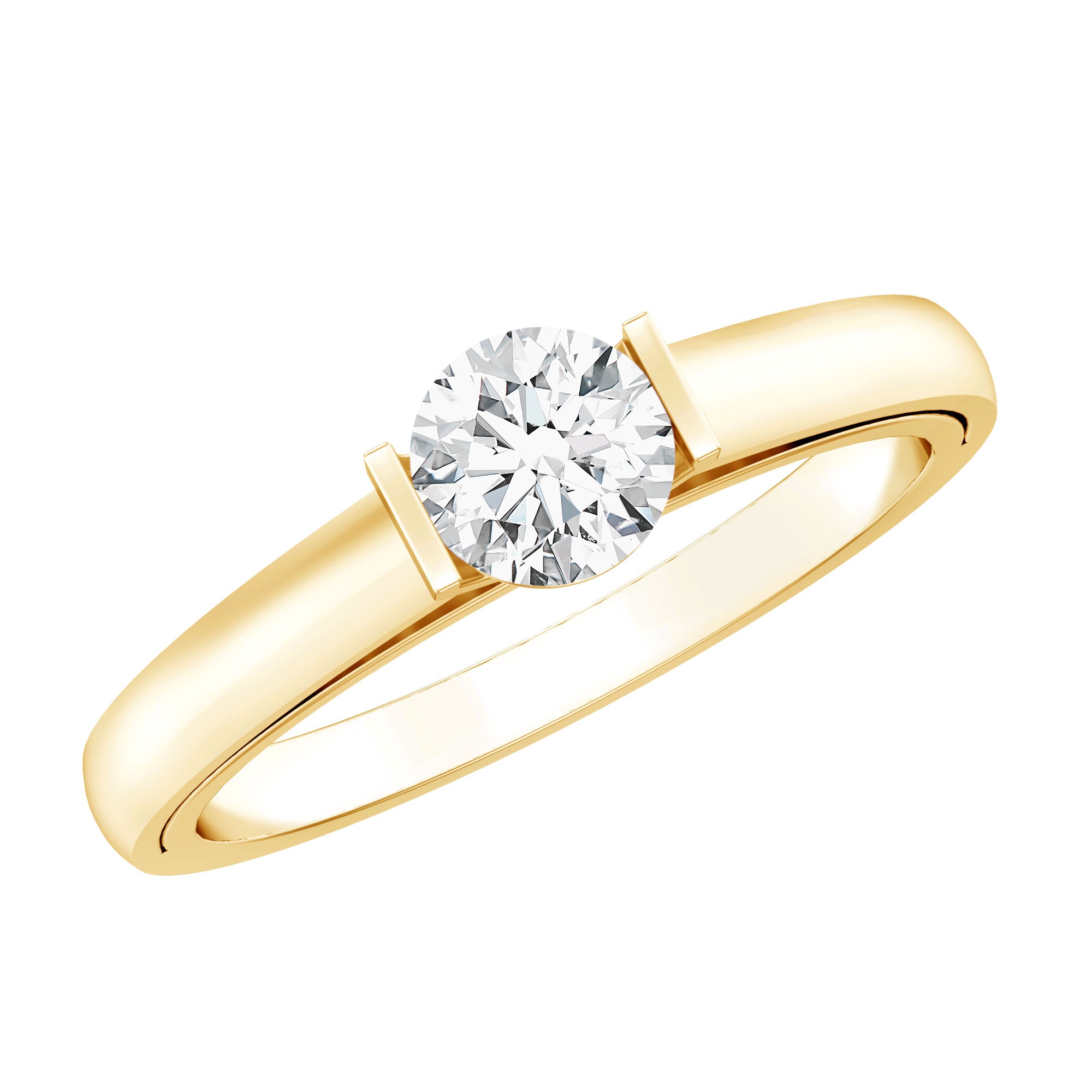 Bar Set Moissanite Solitaire Promise Ring D-VS1 - Rosec Jewels