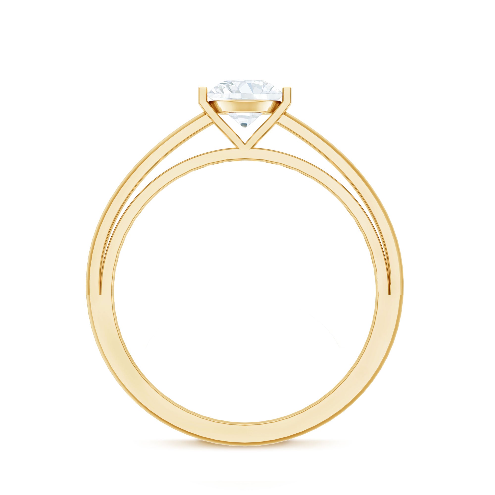 Bar Set Moissanite Solitaire Promise Ring D-VS1 - Rosec Jewels