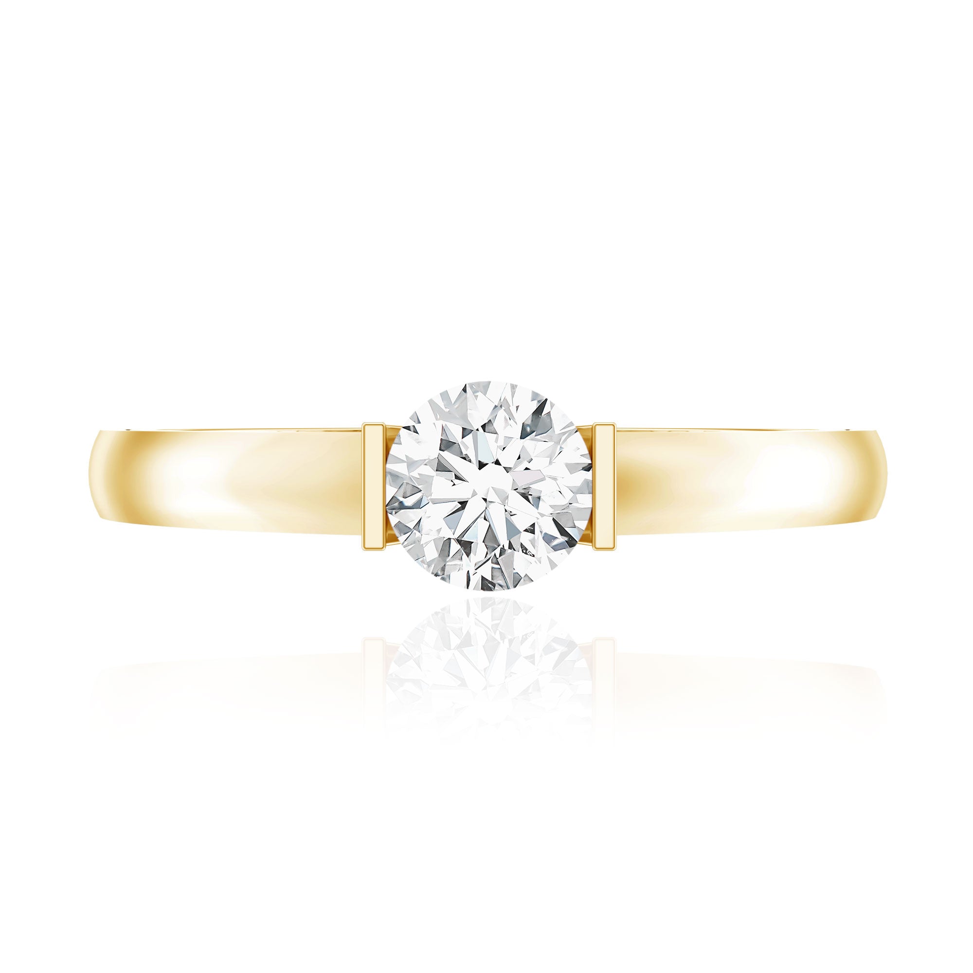 Bar Set Moissanite Solitaire Promise Ring D-VS1 - Rosec Jewels